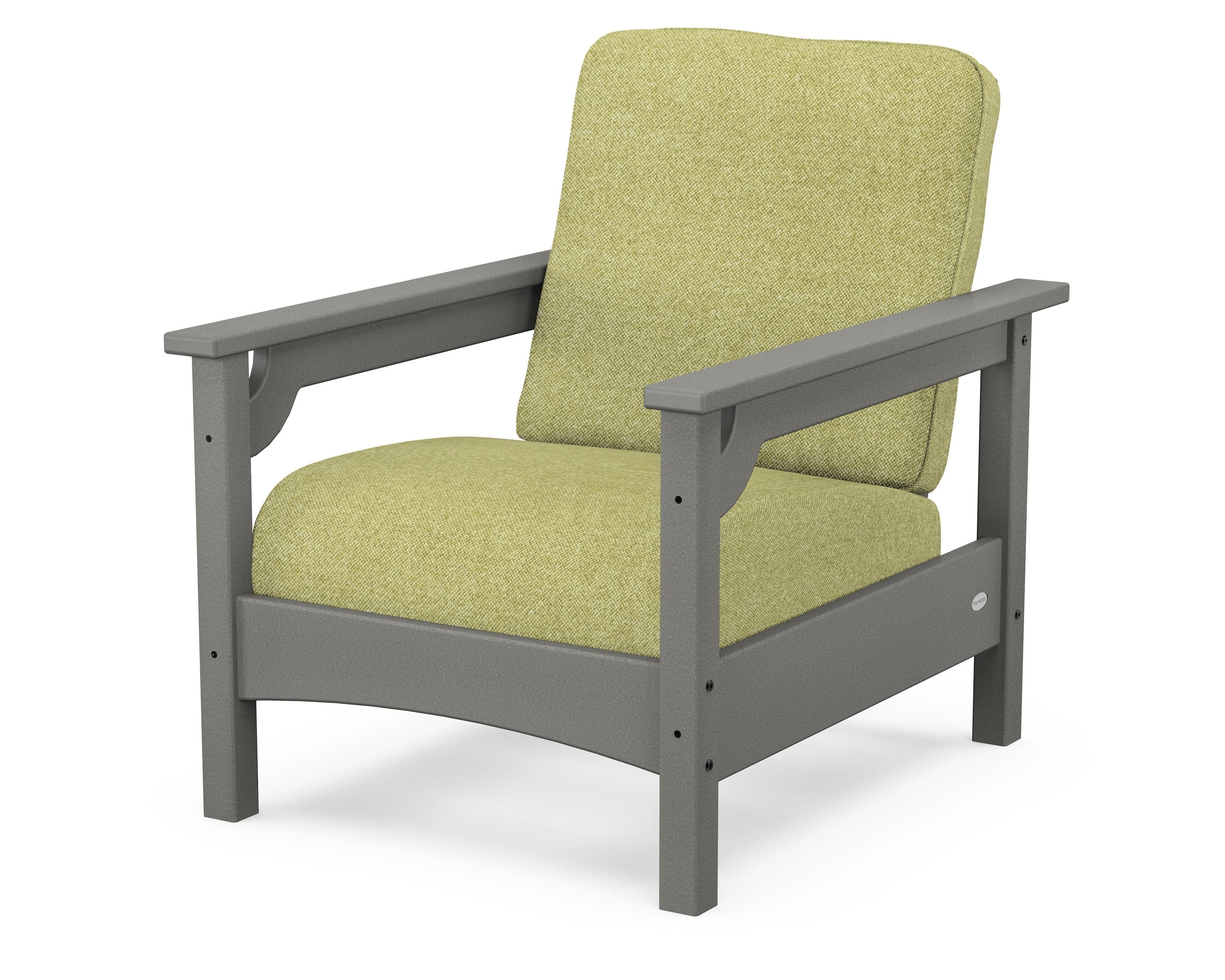 Club Chair in Slate Grey / Chartreuse Boucle
