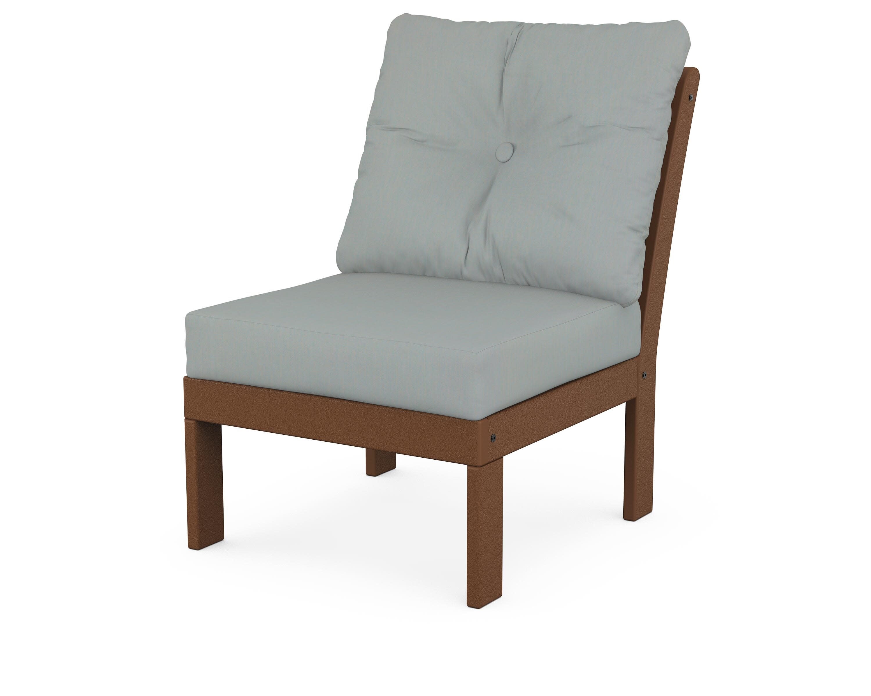 Vineyard Modular Armless Chair in Teak / Spa