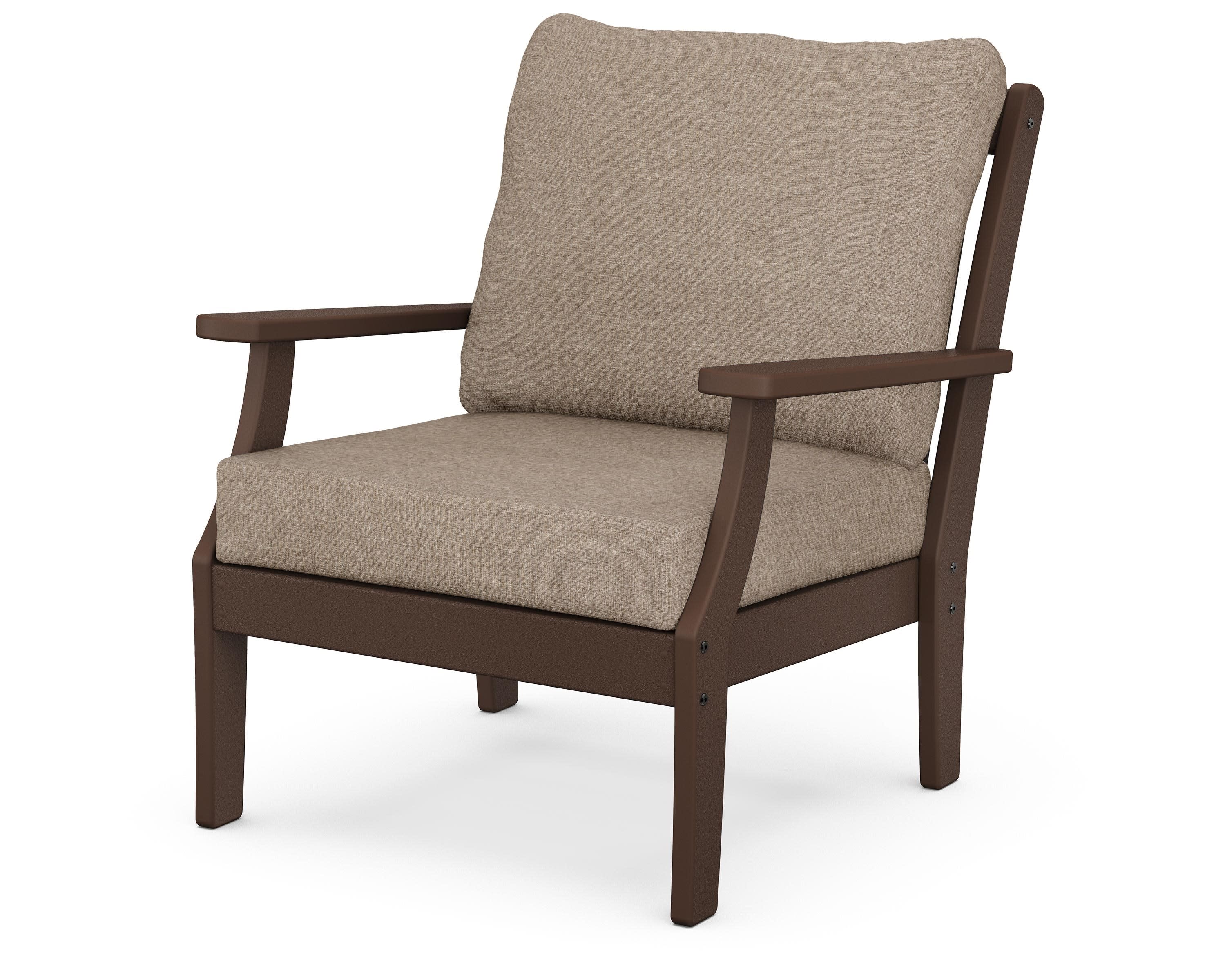 Braxton Deep Seating Chair in Mahogany / Spiced Burlap