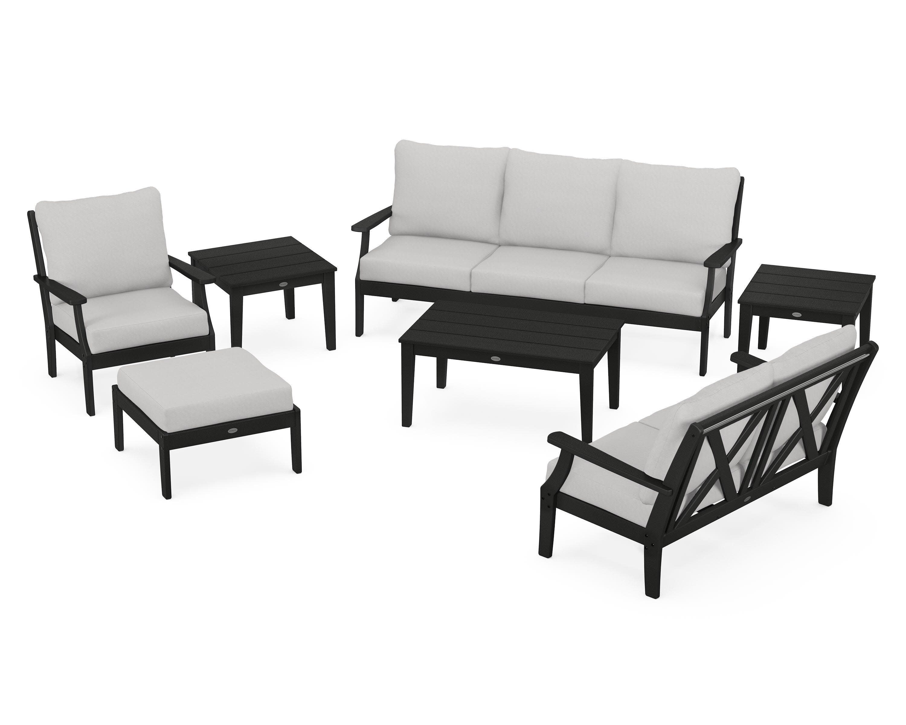 Braxton 7-Piece Deep Seating Set in Black / Diamond in the Rough