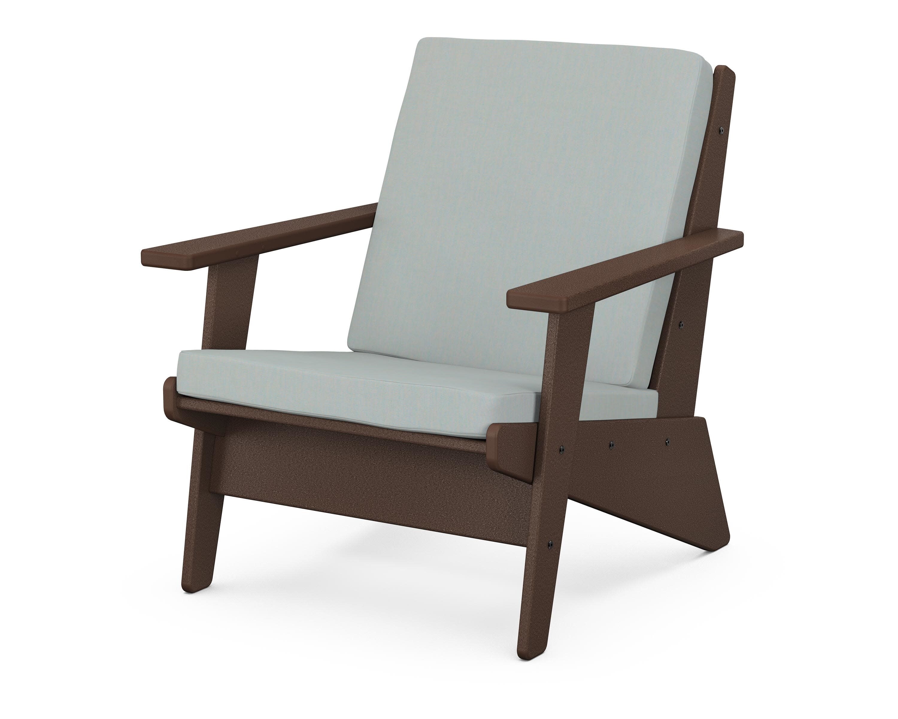 Riviera Modern Lounge Chair in Mahogany / Spa