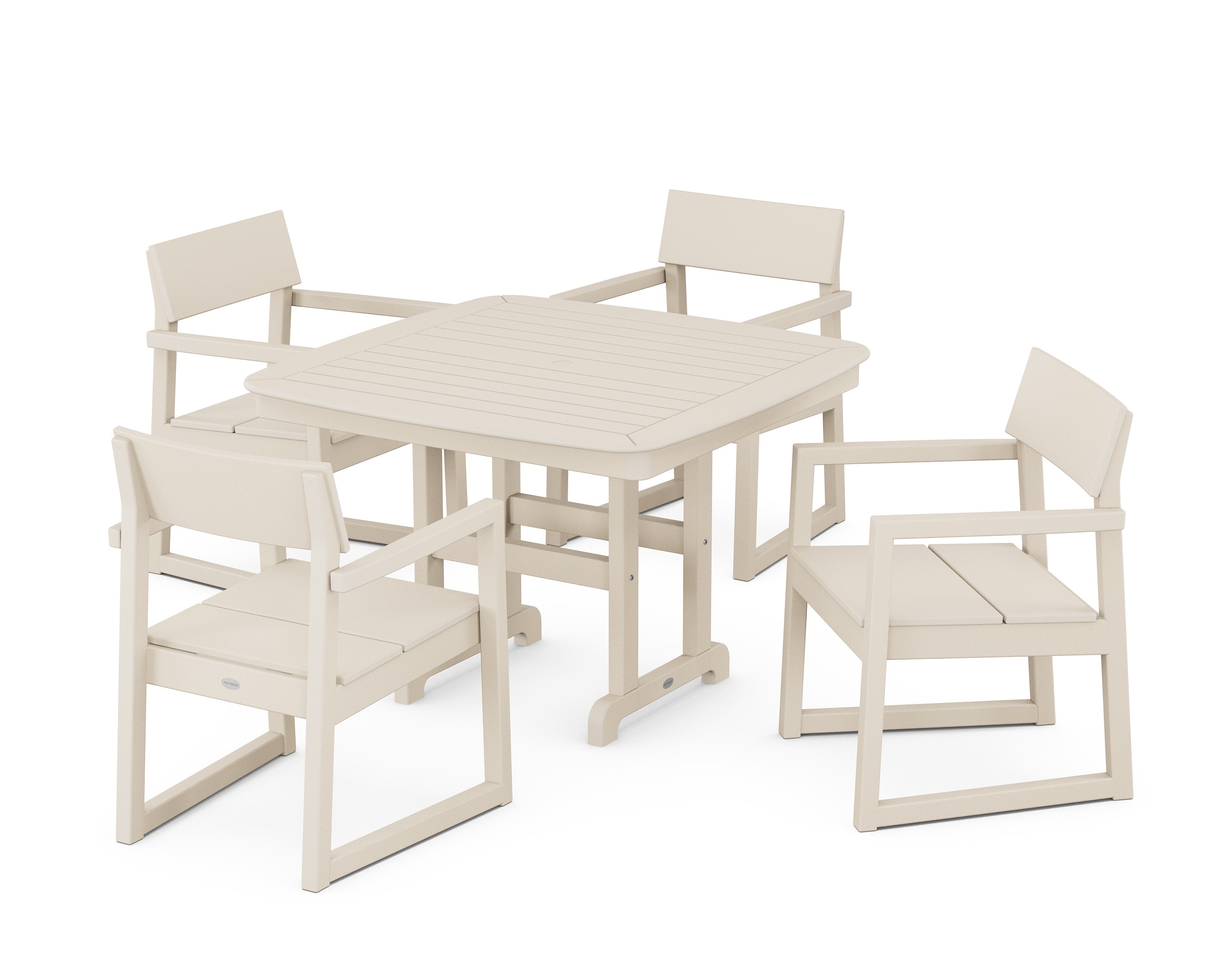 EDGE 5-Piece Dining Set with Trestle Legs in Sand