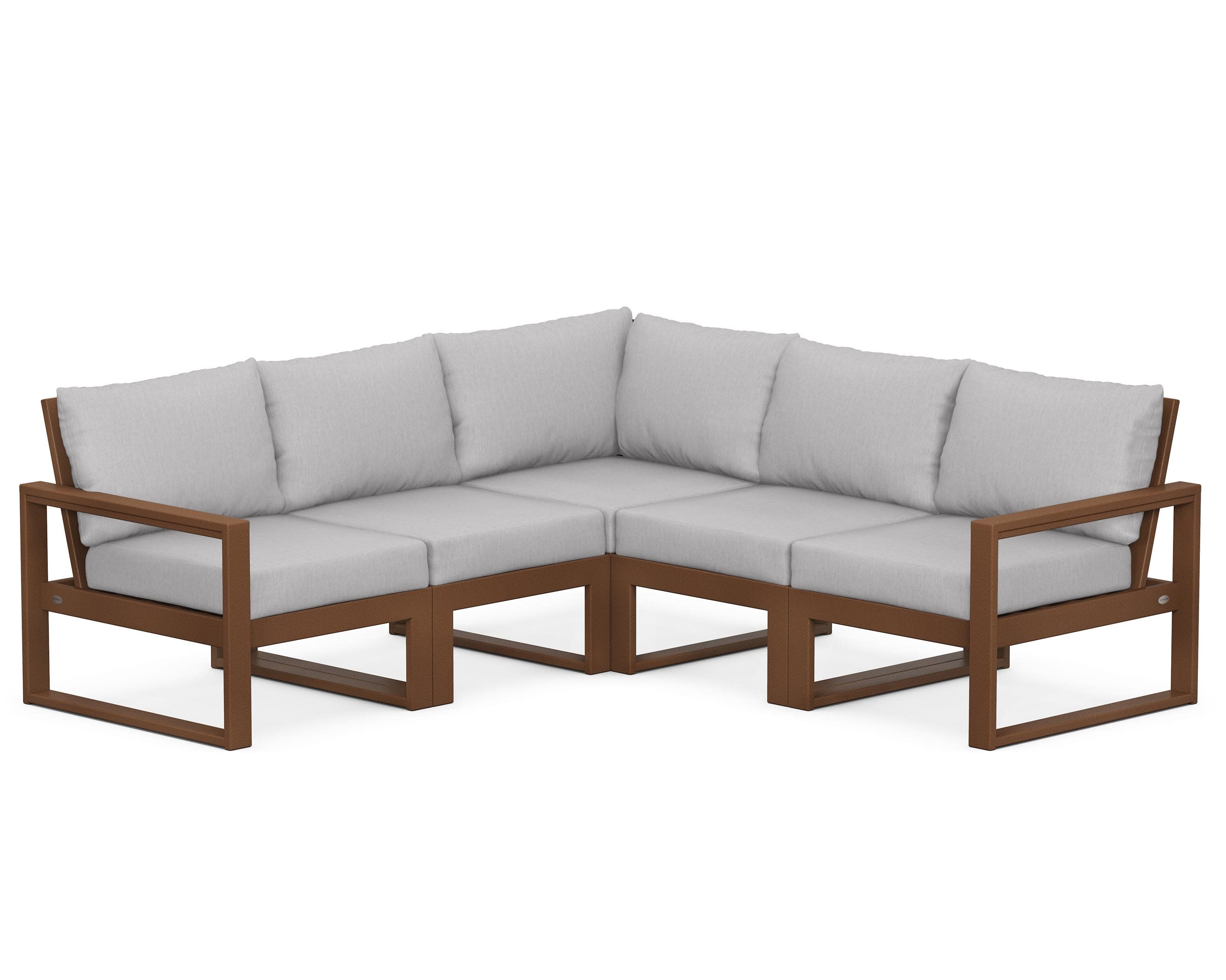 EDGE 5-Piece Modular Deep Seating Set in Teak / Granite
