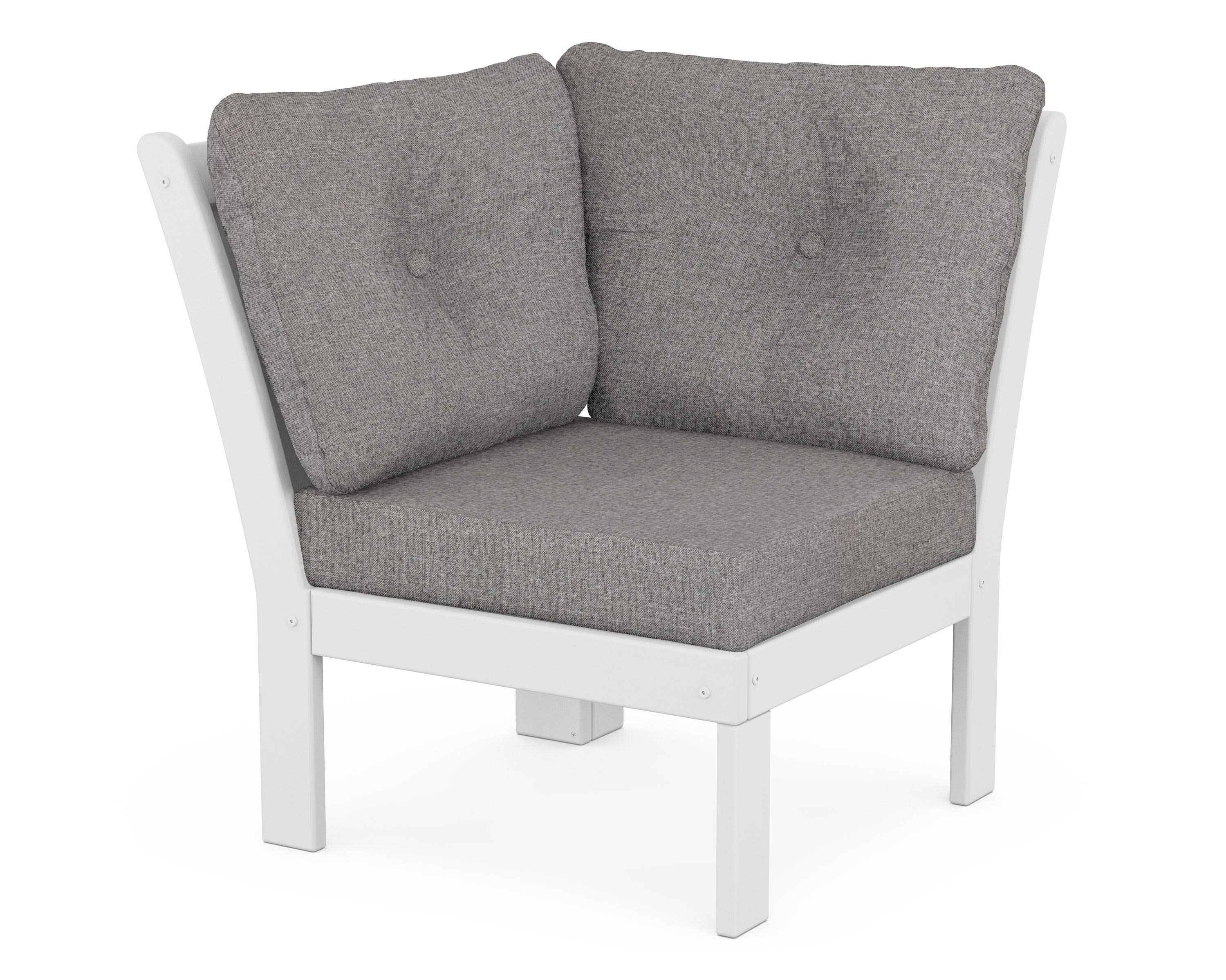 Vineyard Modular Corner Chair in White / Grey Mist
