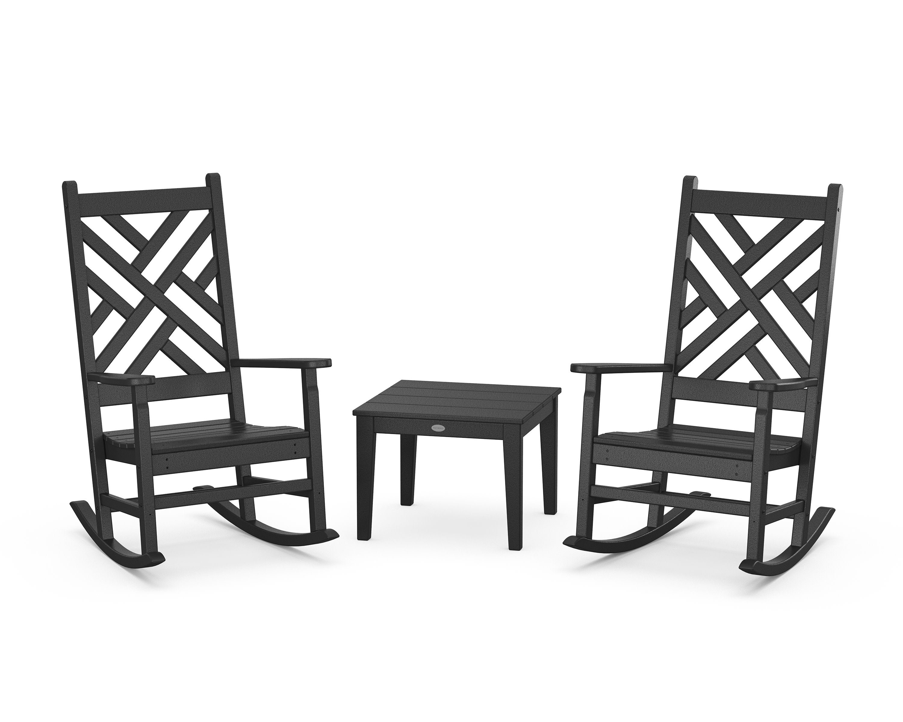 Chippendale 3-Piece Rocking Chair Set in Black