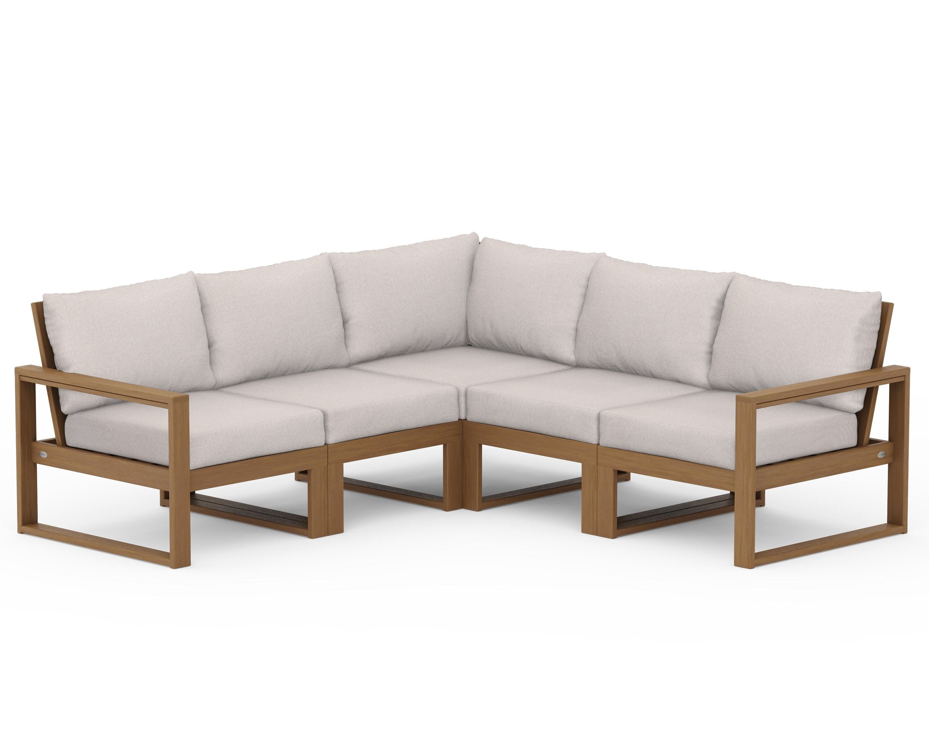 EDGE 5-Piece Modular Deep Seating Set in Natural / Dune Burlap