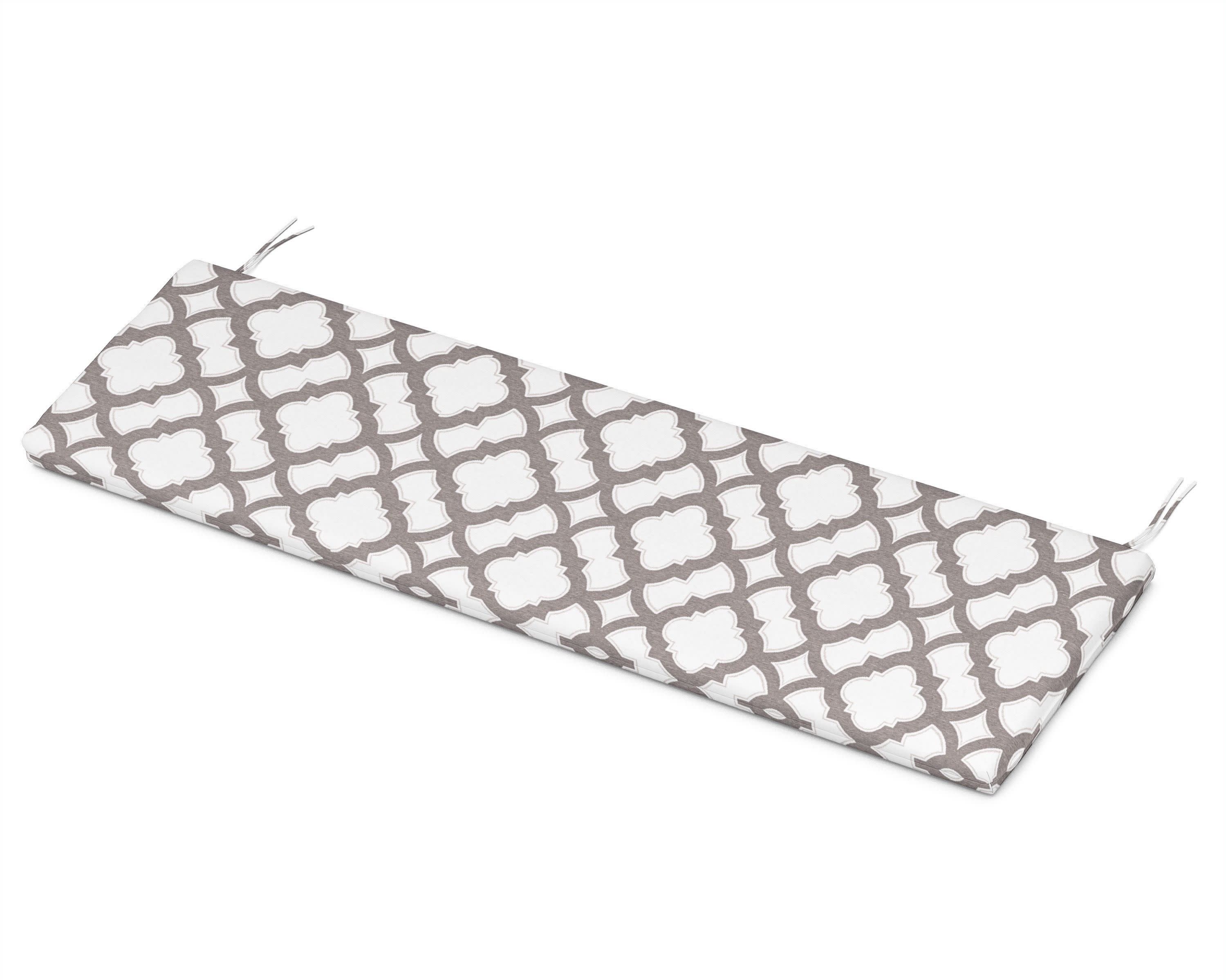 Bench Seat Cushion - 17.5"D x 55"W x 2.5"H in Trellis Grey Mist