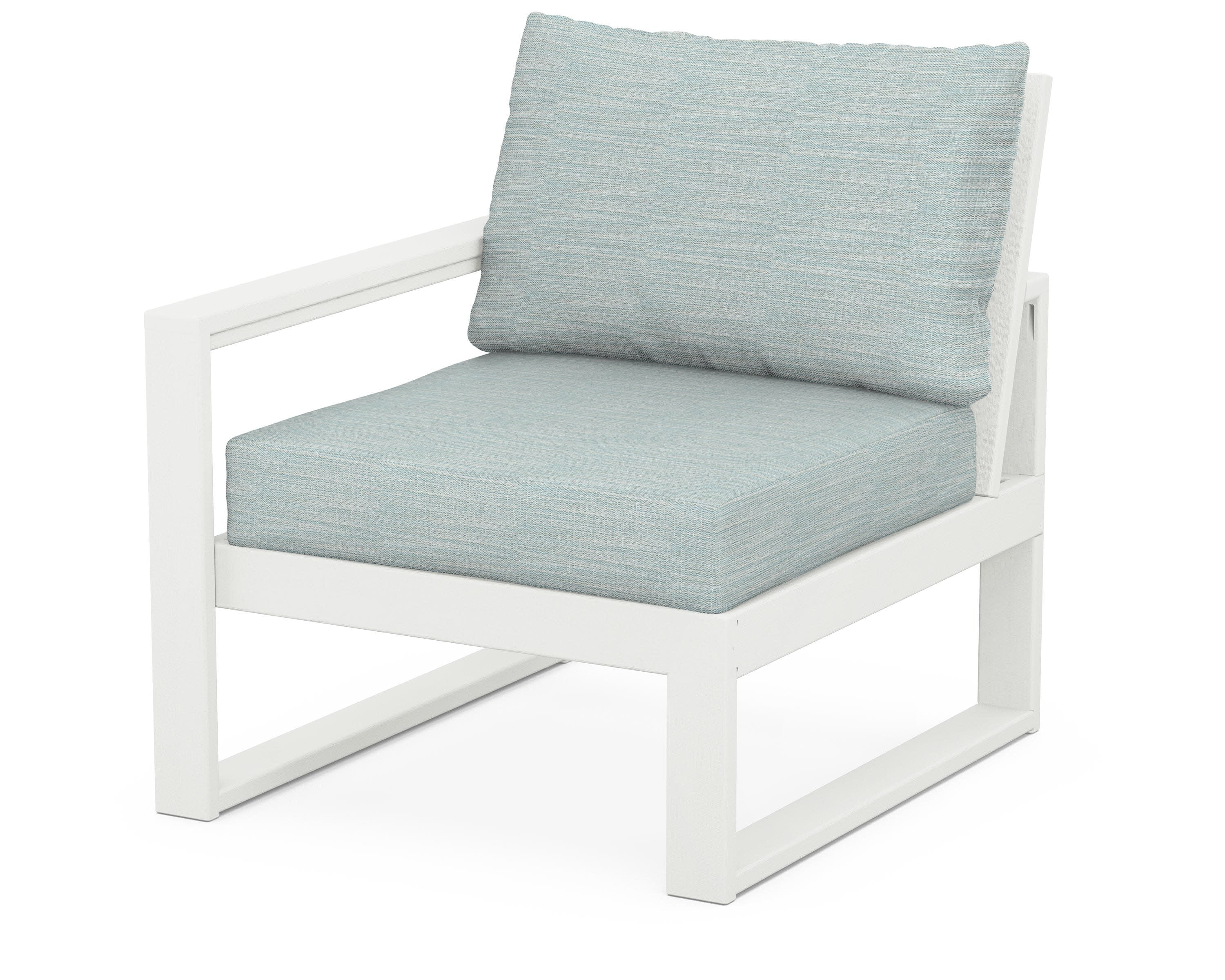 EDGE Modular Left Arm Chair in Vintage White / Soothe Mist