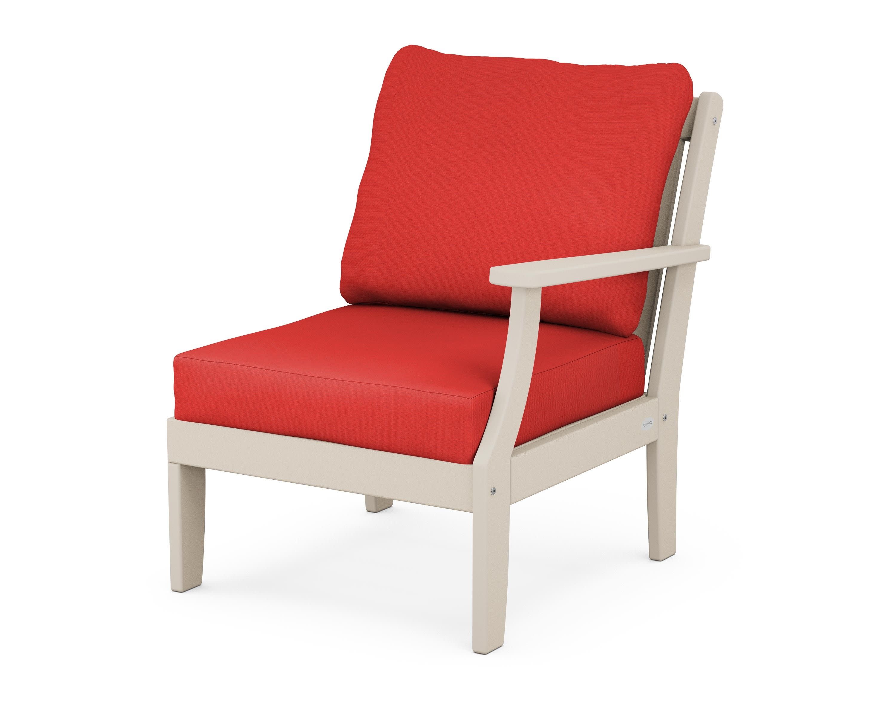 Braxton Modular Right Arm Chair in Sand / Crimson Linen
