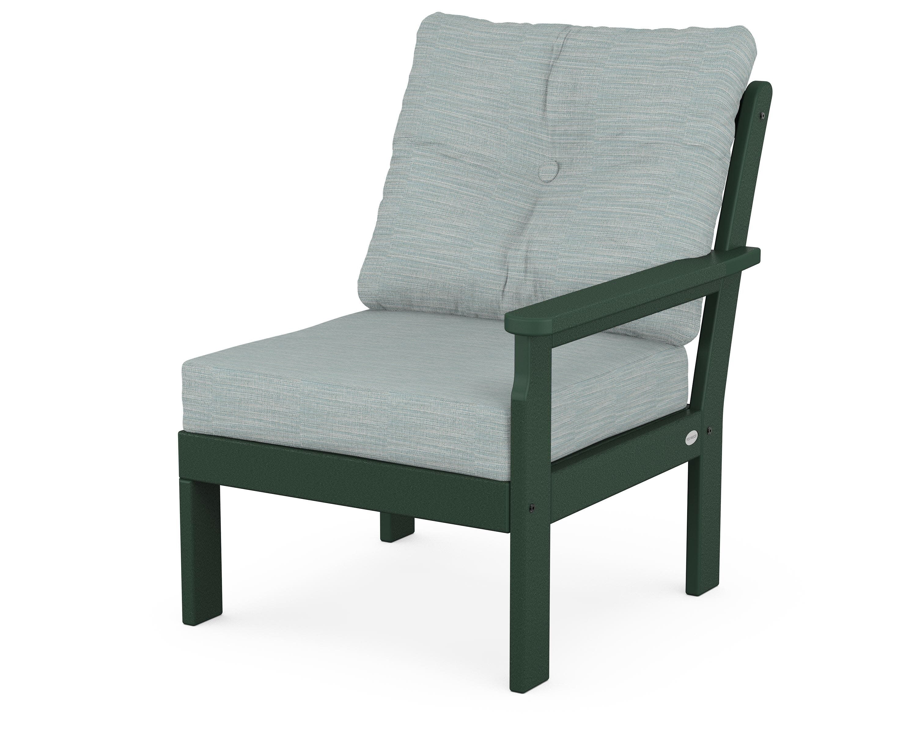 Vineyard Modular Right Arm Chair in Green / Soothe Mist