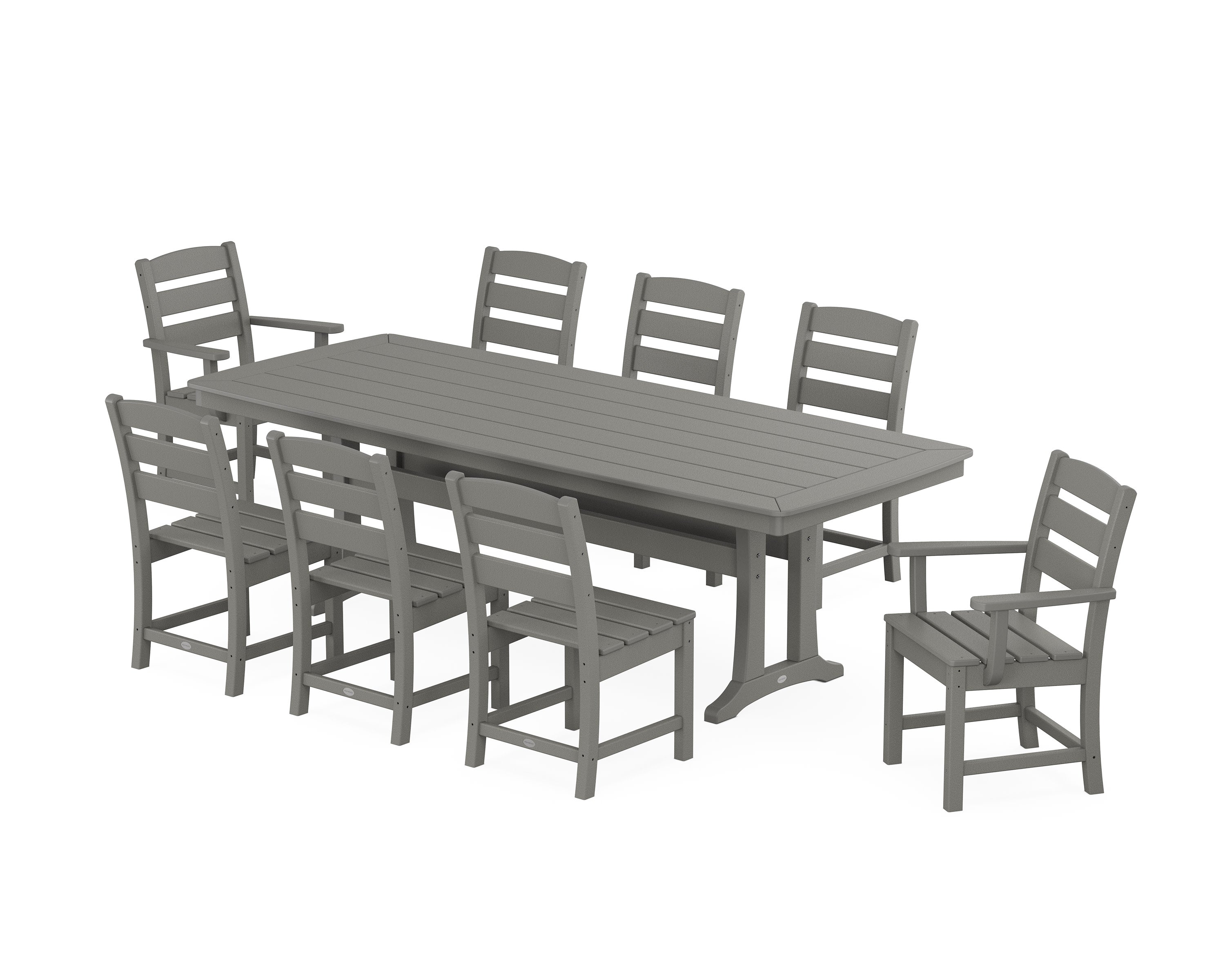 Lakeside 9-Piece Dining Set with Trestle Legs in Slate Grey
