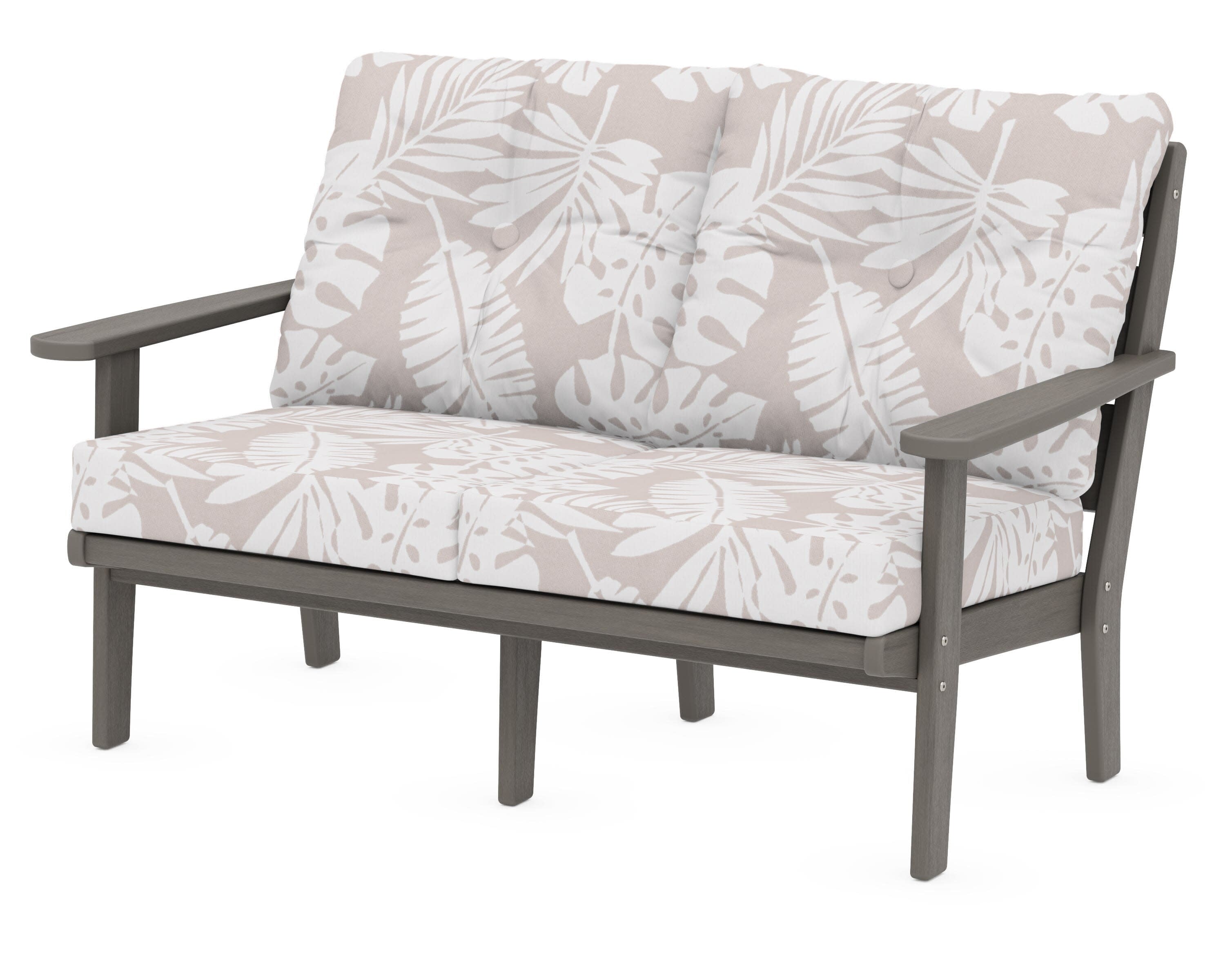 Lakeside Deep Seating Loveseat in Driftwood / Leaf Dune Burlap