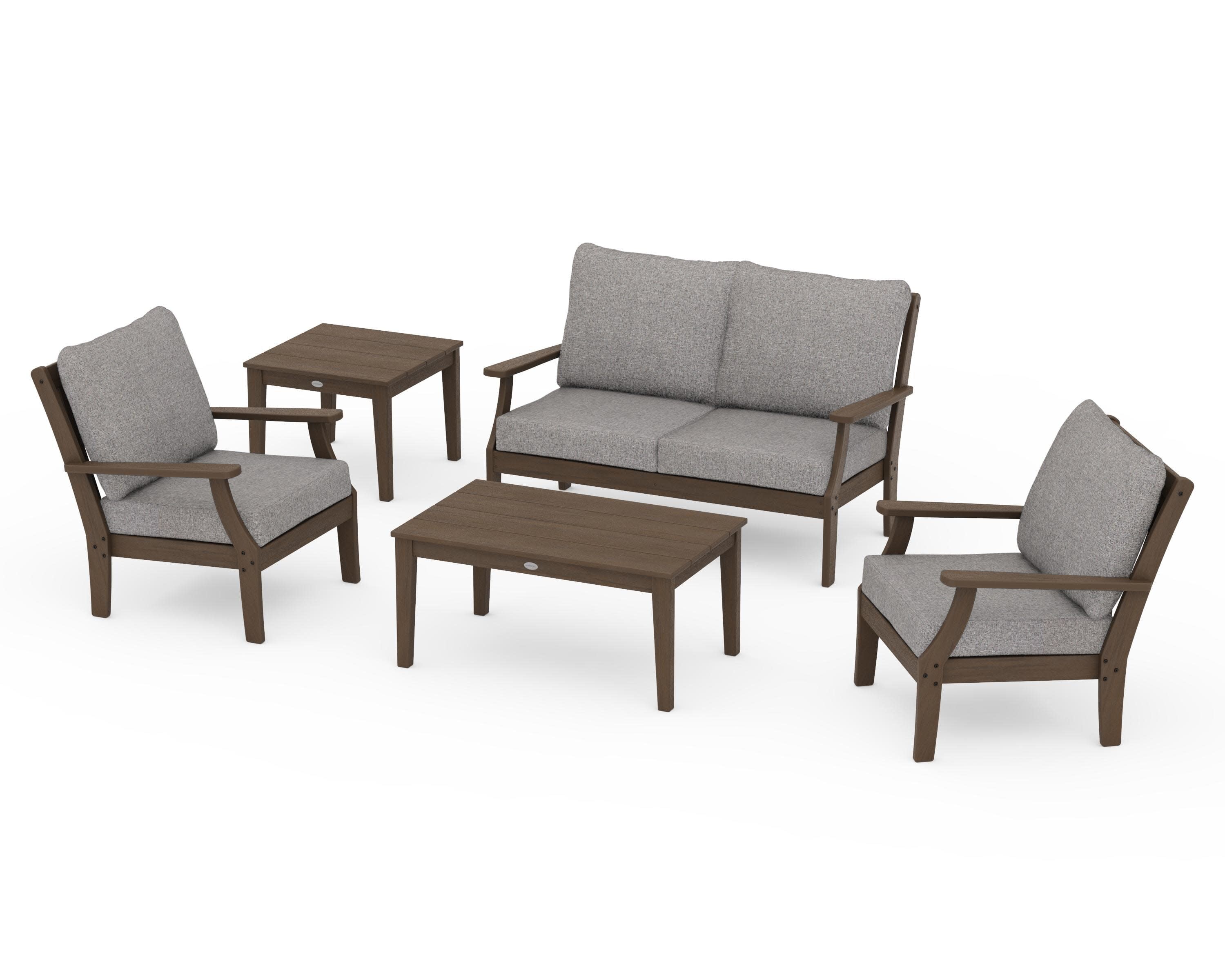 Braxton 5-Piece Deep Seating Set in Kona / Grey Mist