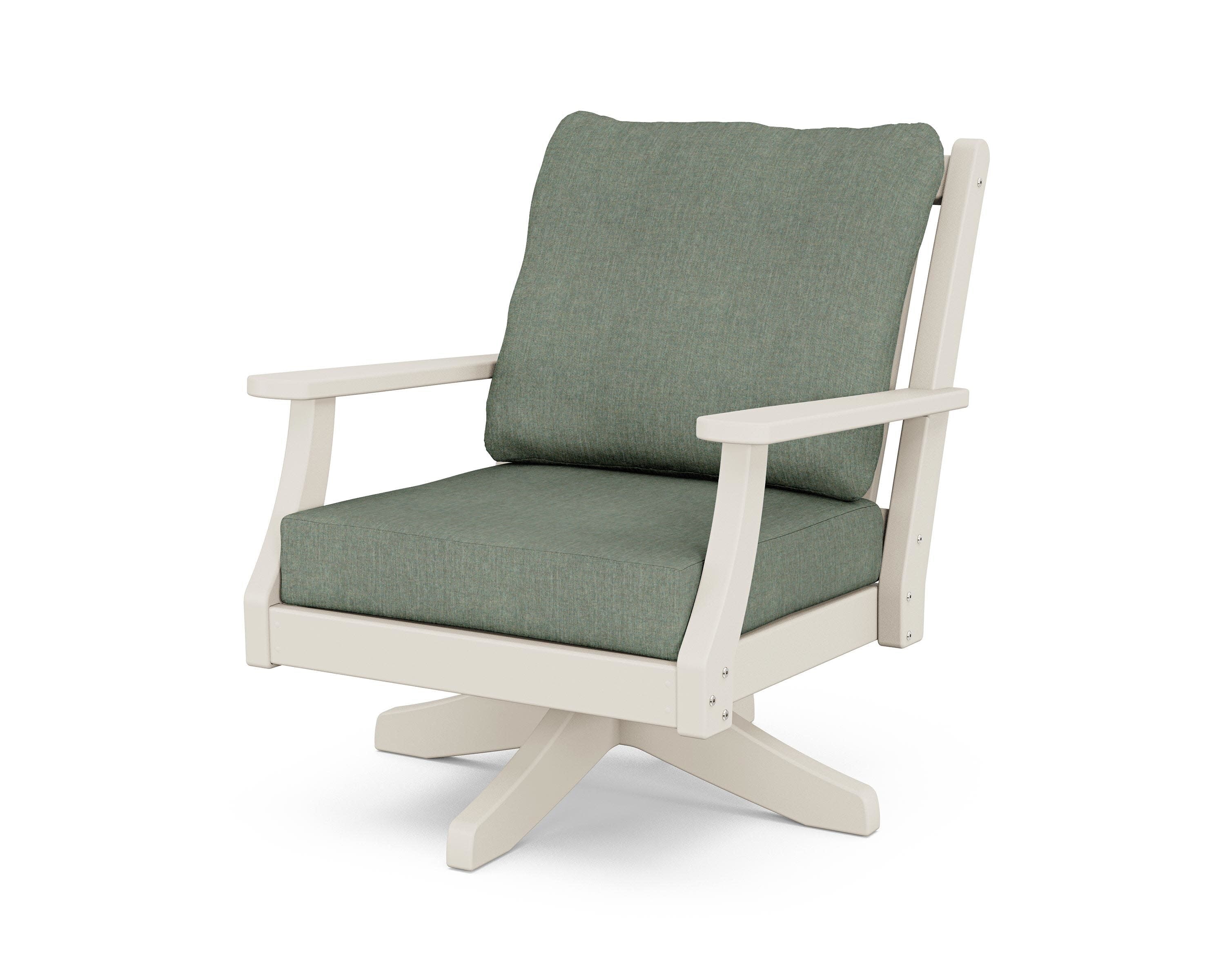 Wovendale Deep Seating Swivel Chair in Sand / Cast Sage