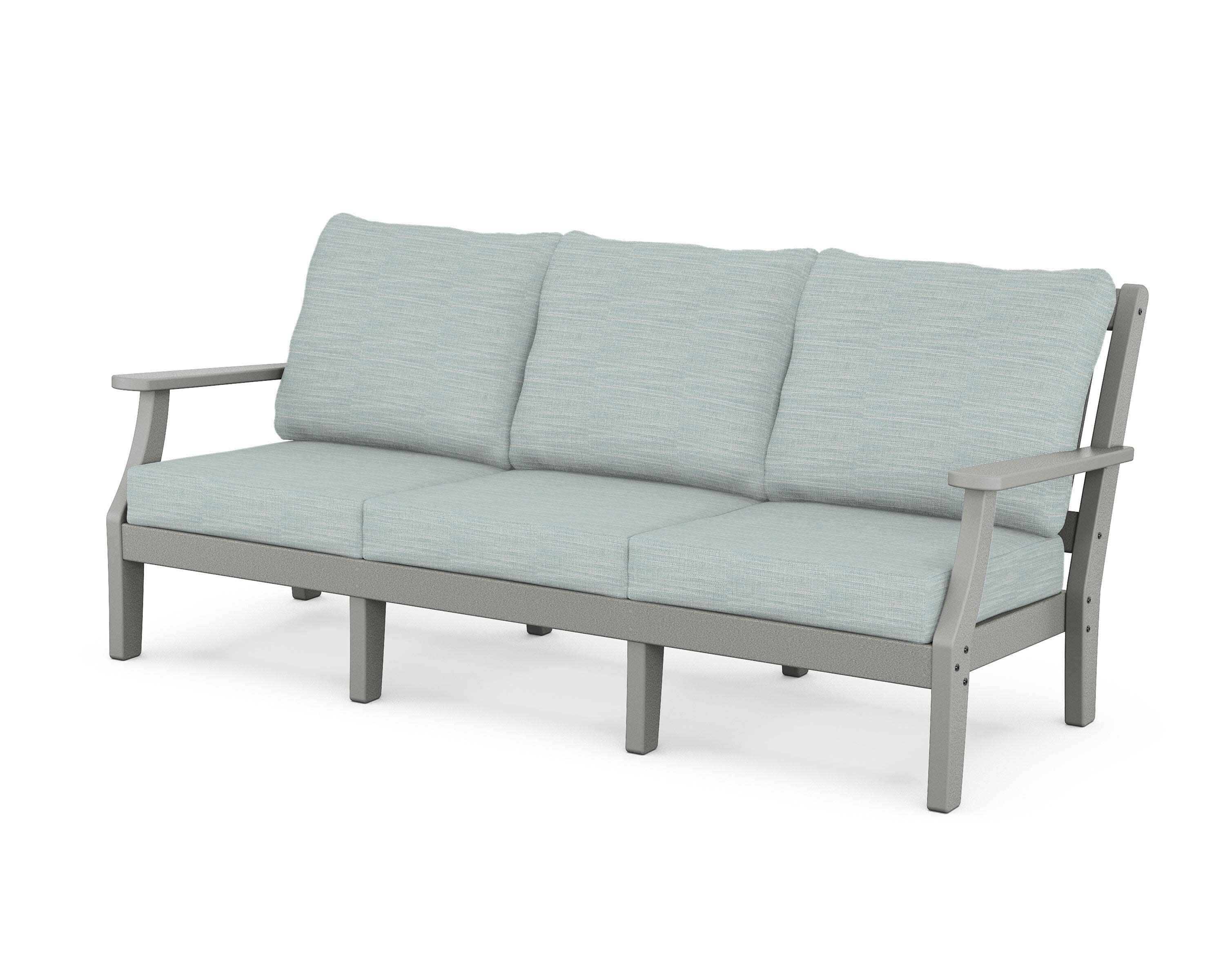 Chinoiserie Deep Seating Sofa in Slate Grey / Soothe Mist
