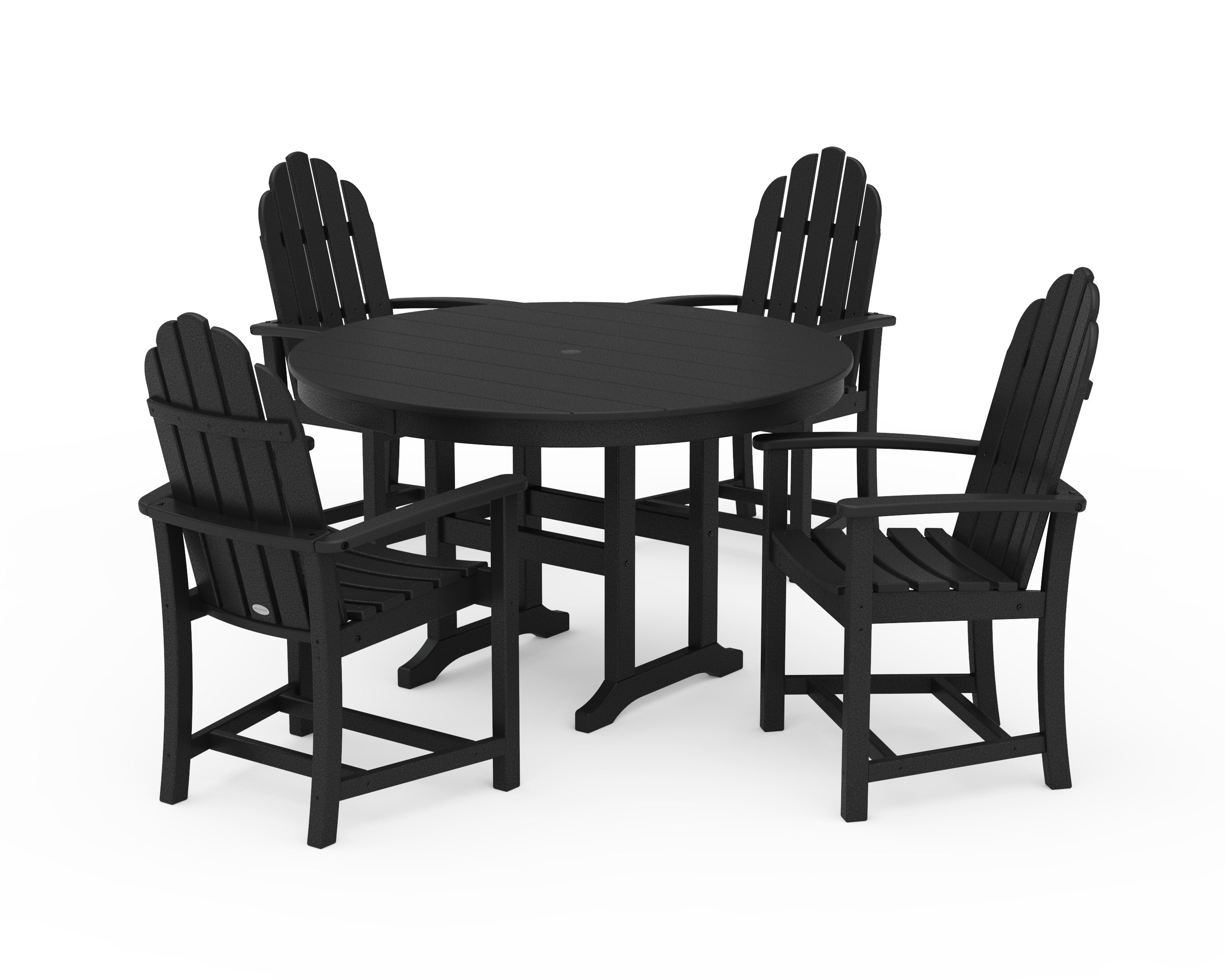 Classic Adirondack 5-Piece Round Farmhouse Dining Set in Black