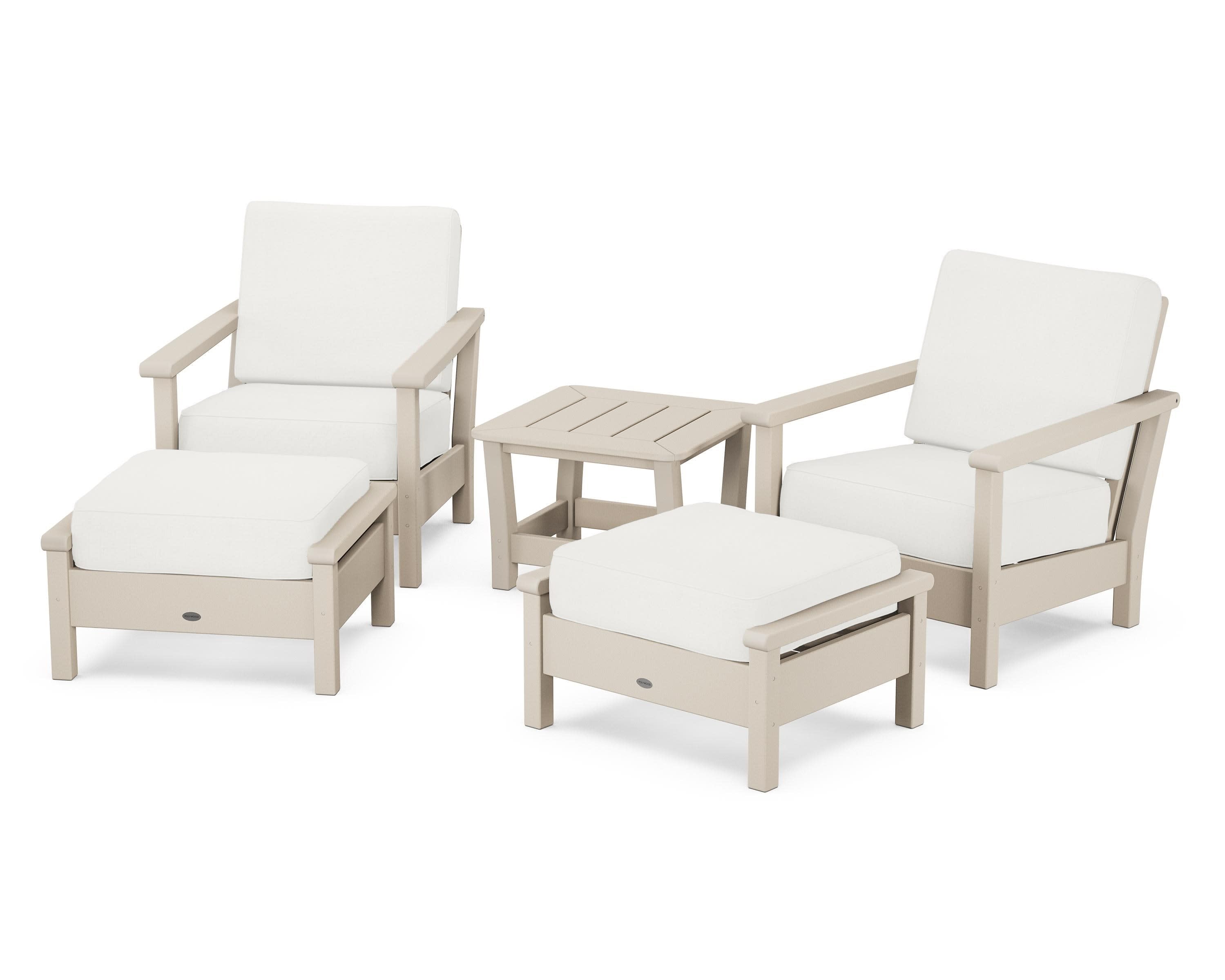 Harbour 5-Piece Deep Seating Chair Set in Sand / Natural Linen