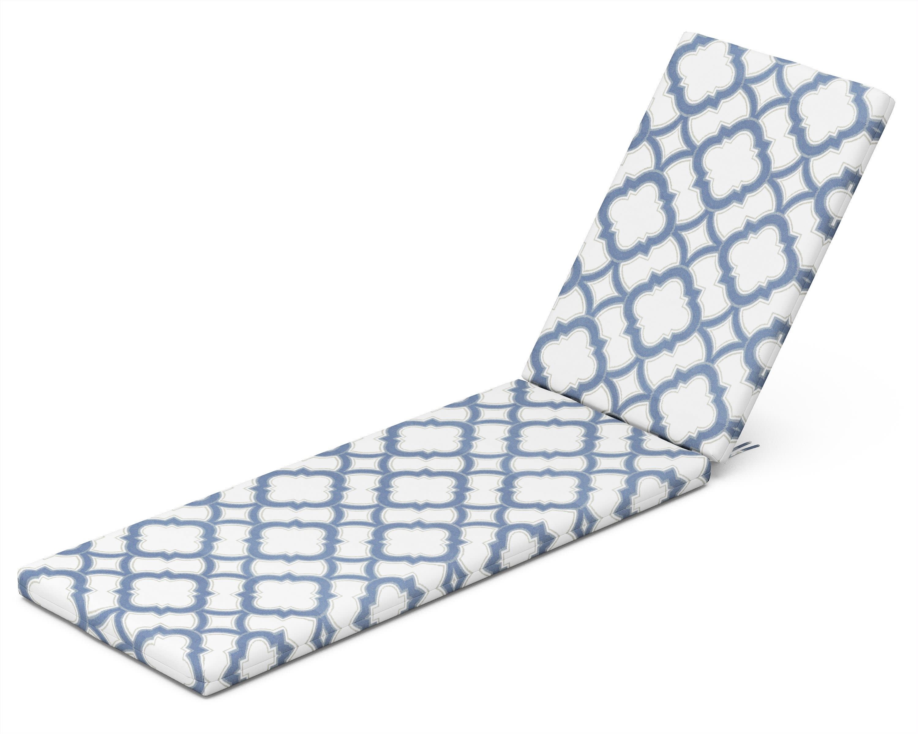 Chaise Cushion in Trellis Sky Blue