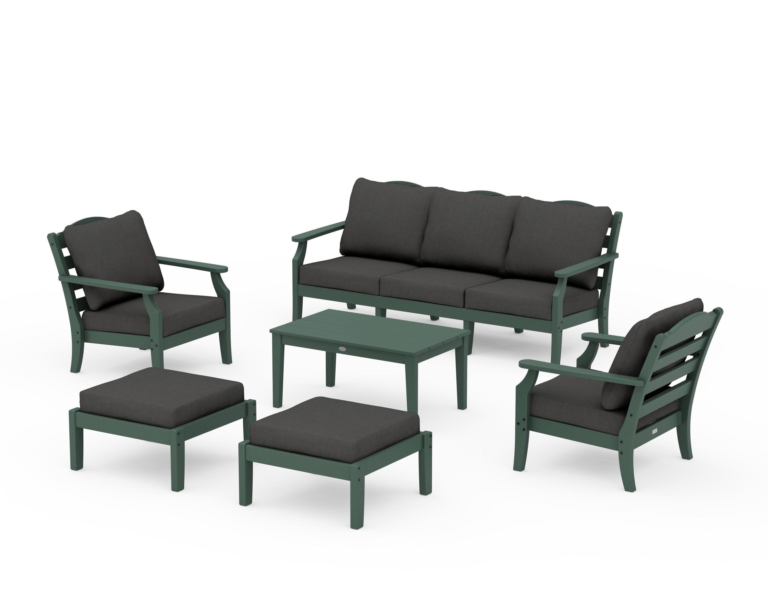 Savannah 6-Piece Lounge Sofa Set in Green / Spectrum Carbon