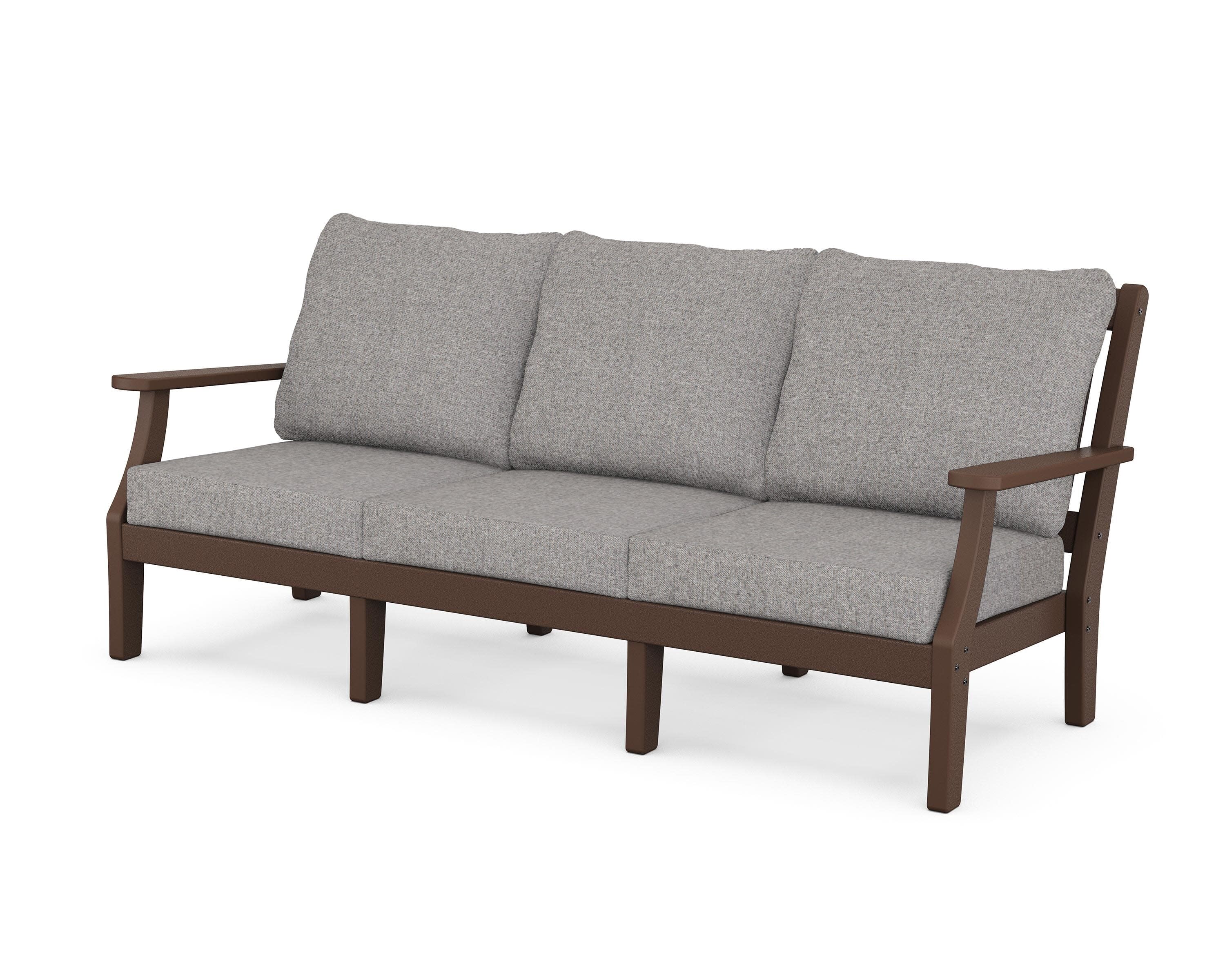 Chinoiserie Deep Seating Sofa in Mahogany / Grey Mist