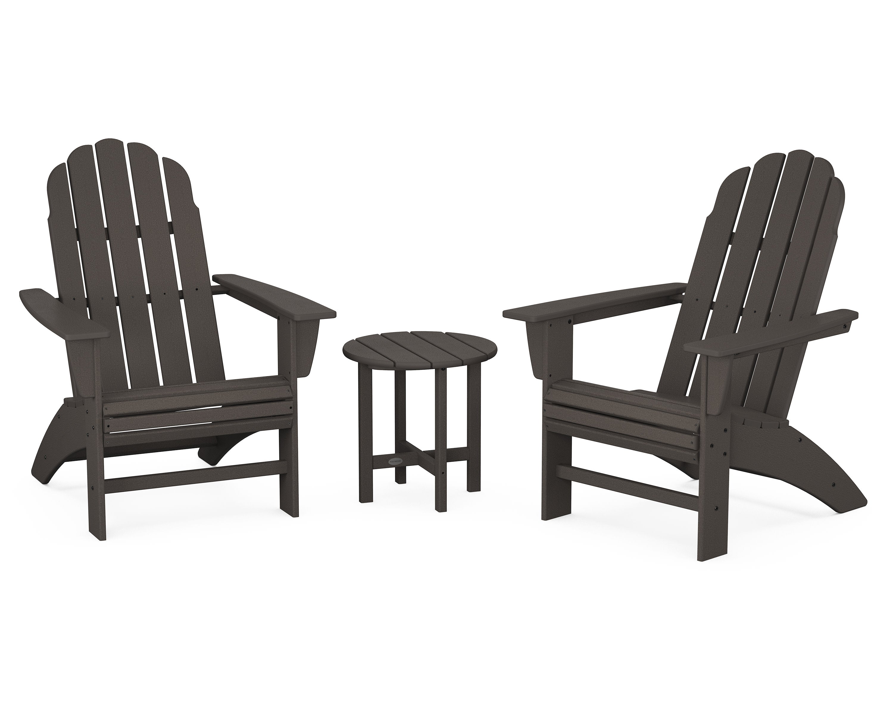 Vineyard 3-Piece Curveback Adirondack Set in Vintage Coffee