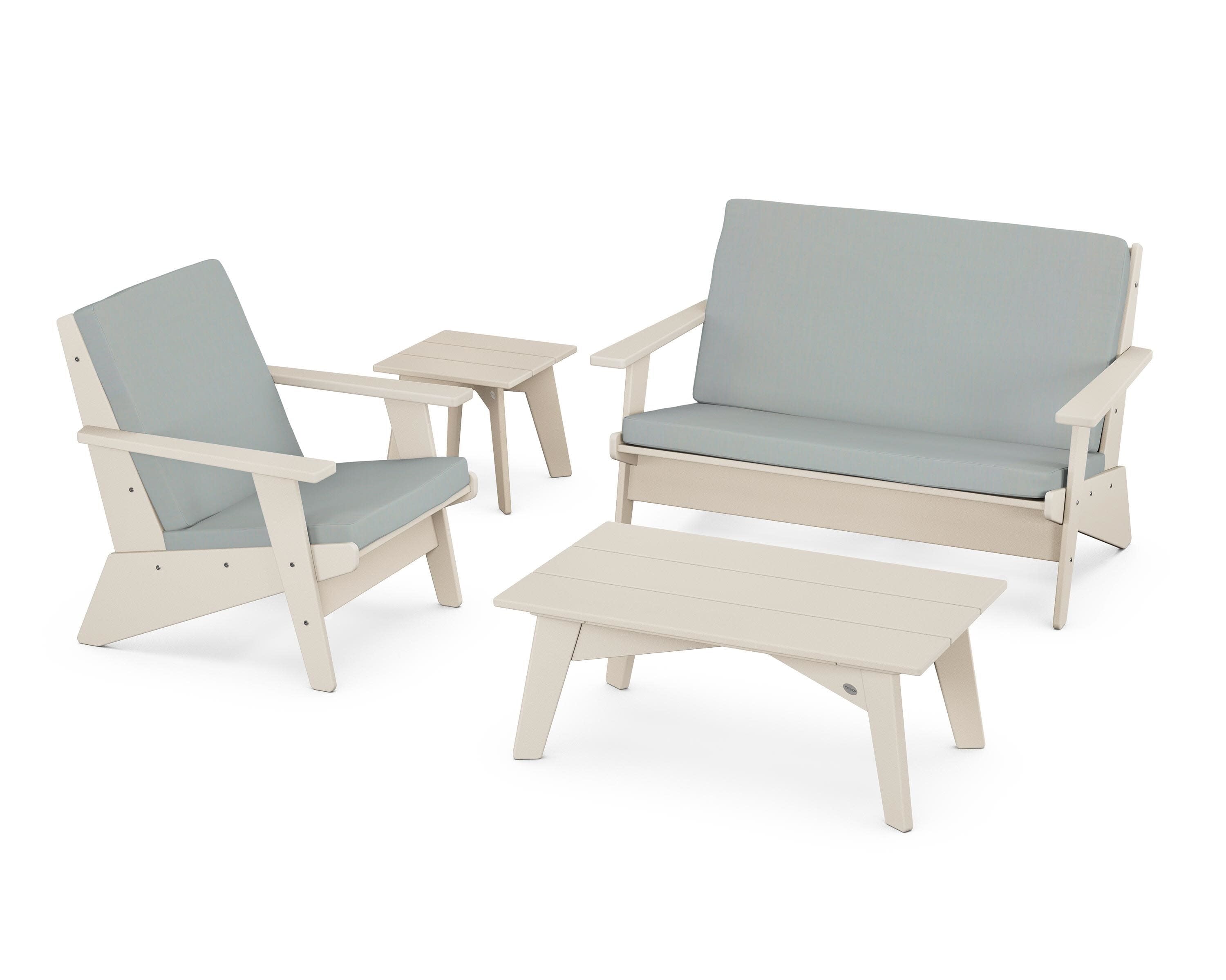 Riviera Modern Lounge 4-Piece Set in Sand / Spa