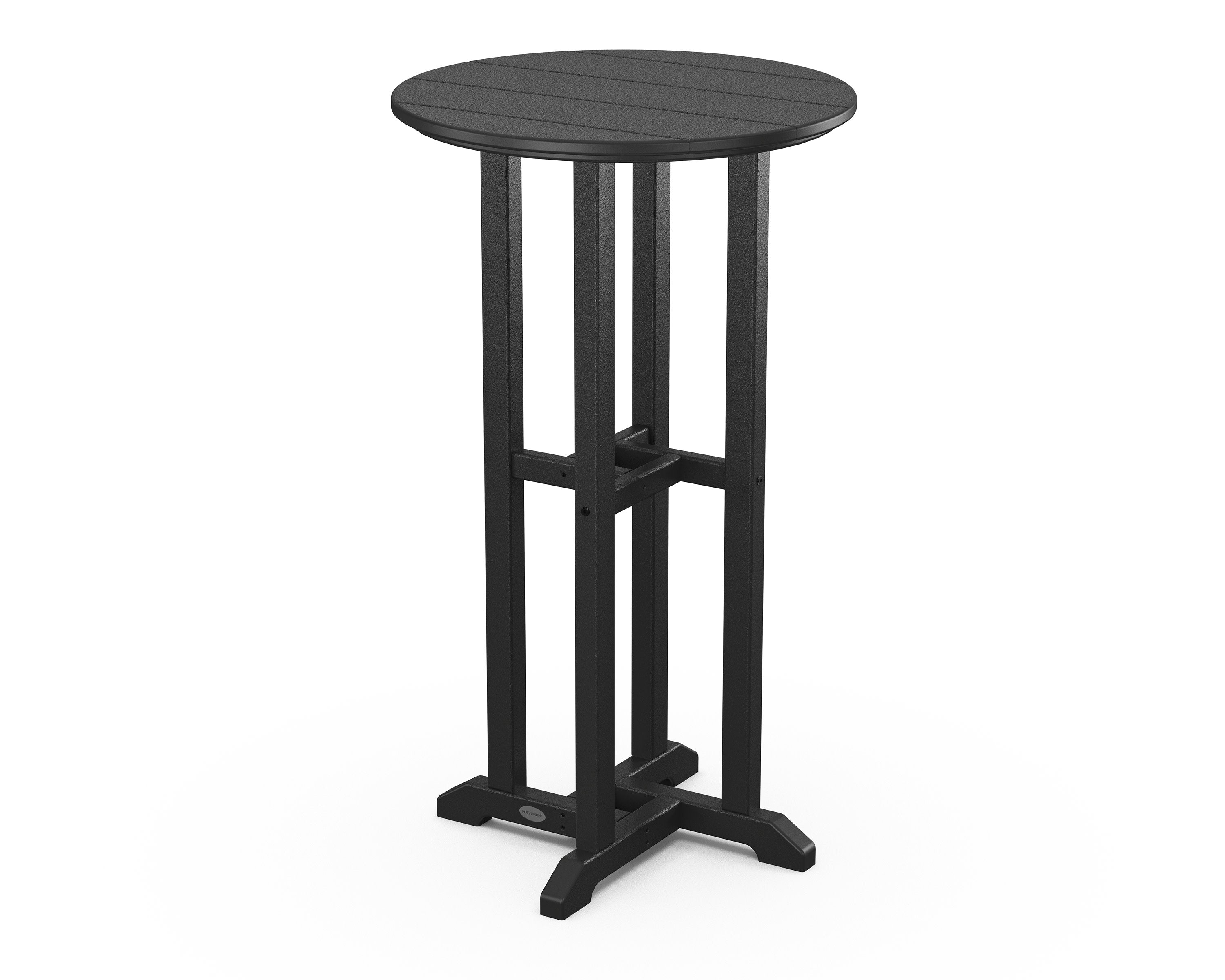24" Round Farmhouse Bar Bistro Table in Black