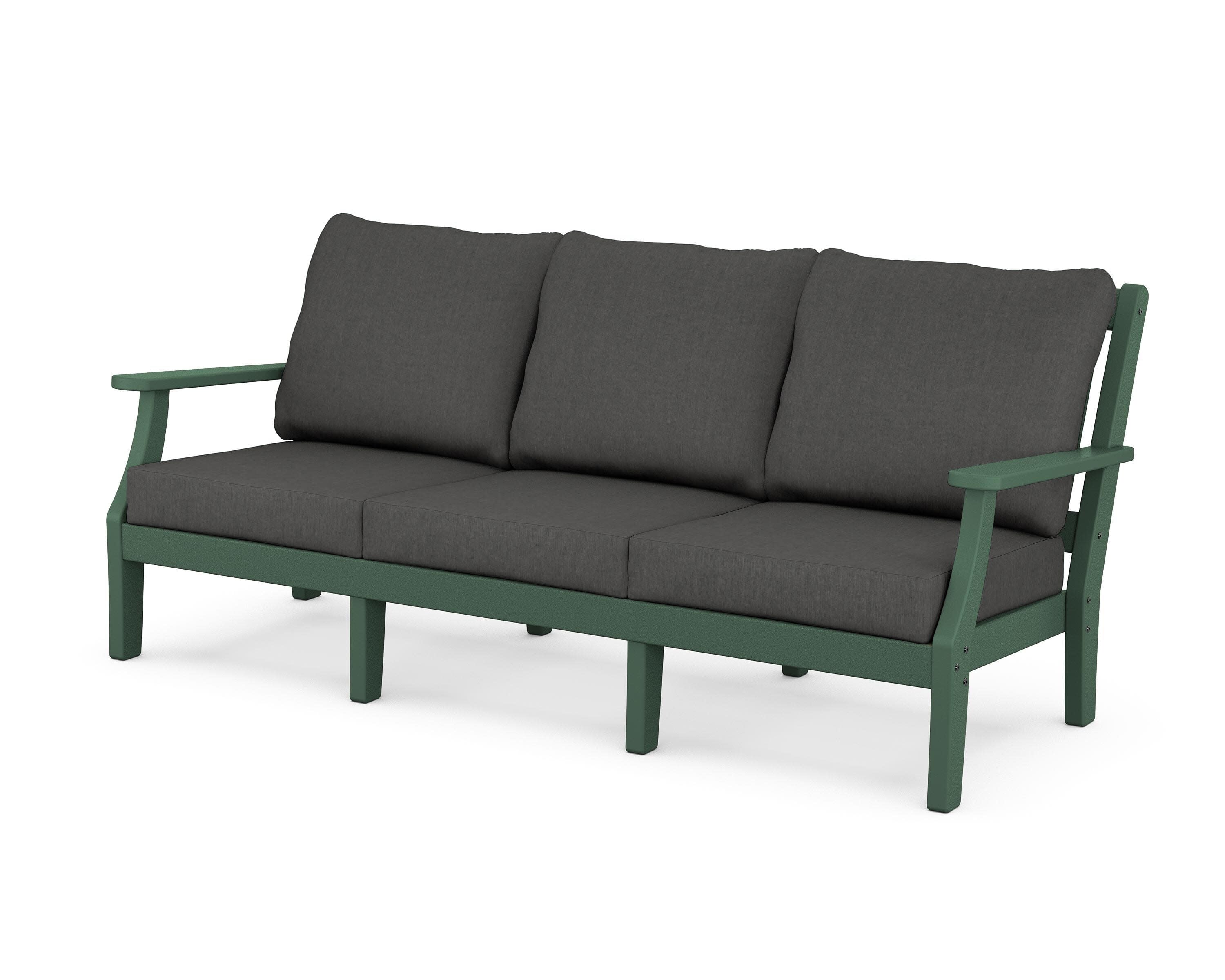 Chinoiserie Deep Seating Sofa in Green / Spectrum Carbon