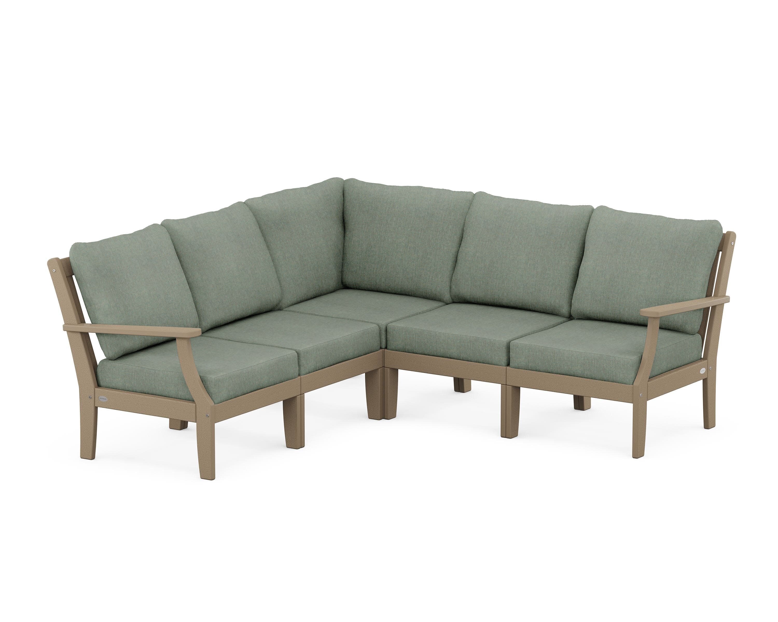 Braxton Modular 5-Piece Deep Seating Set in Vintage Sahara / Cast Sage