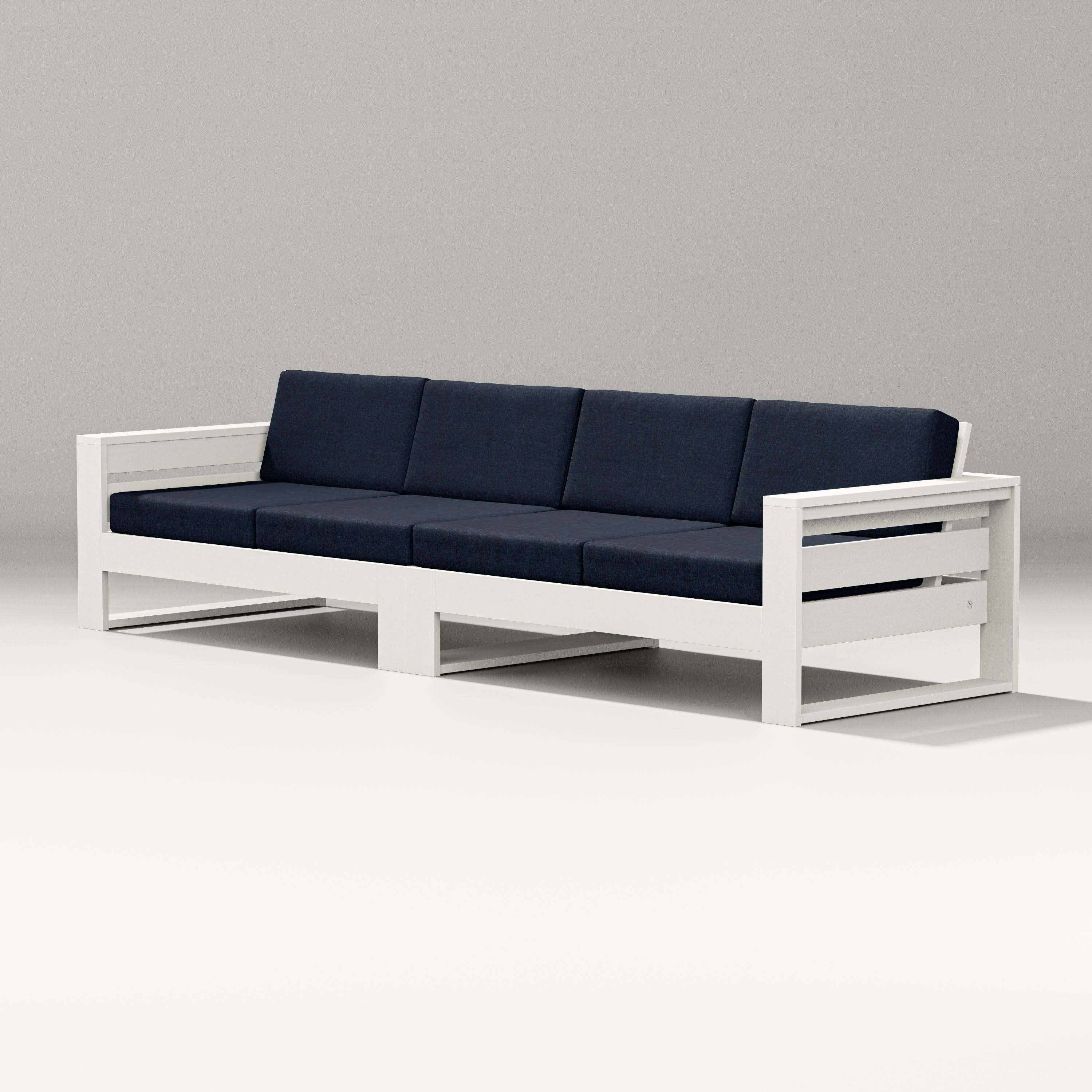 Latitude Straight Sectional in Vintage White / Marine Indigo