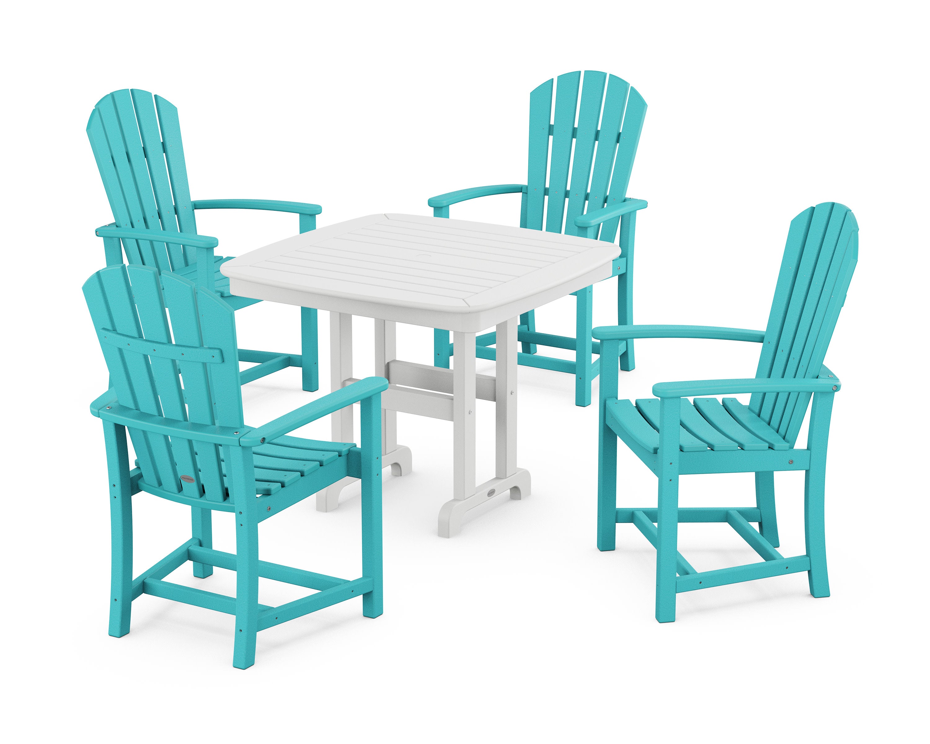 Palm Coast 5-Piece Dining Set in Aruba / White