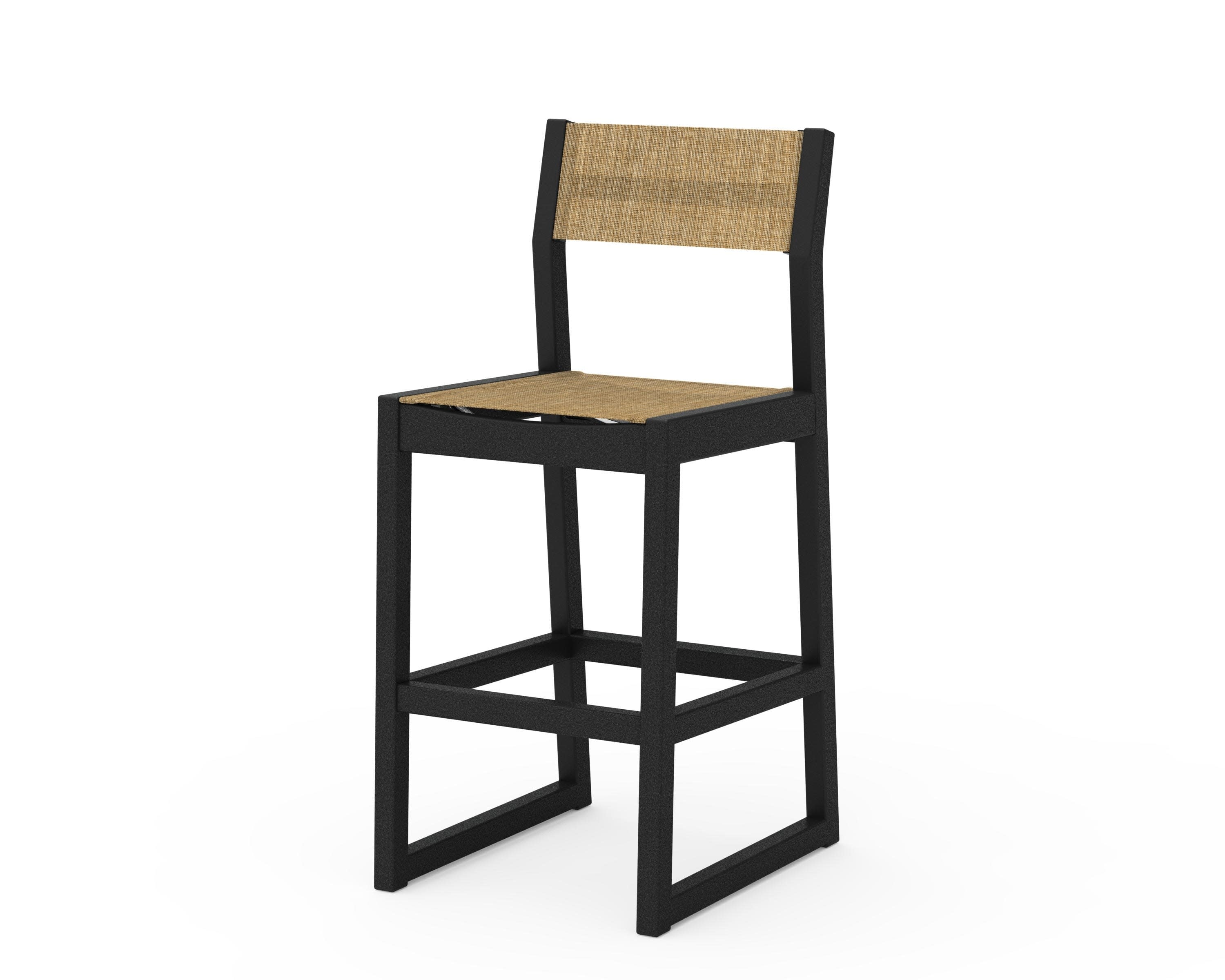 EDGE Sling Bar Side Chair in Black / Burlap Sling