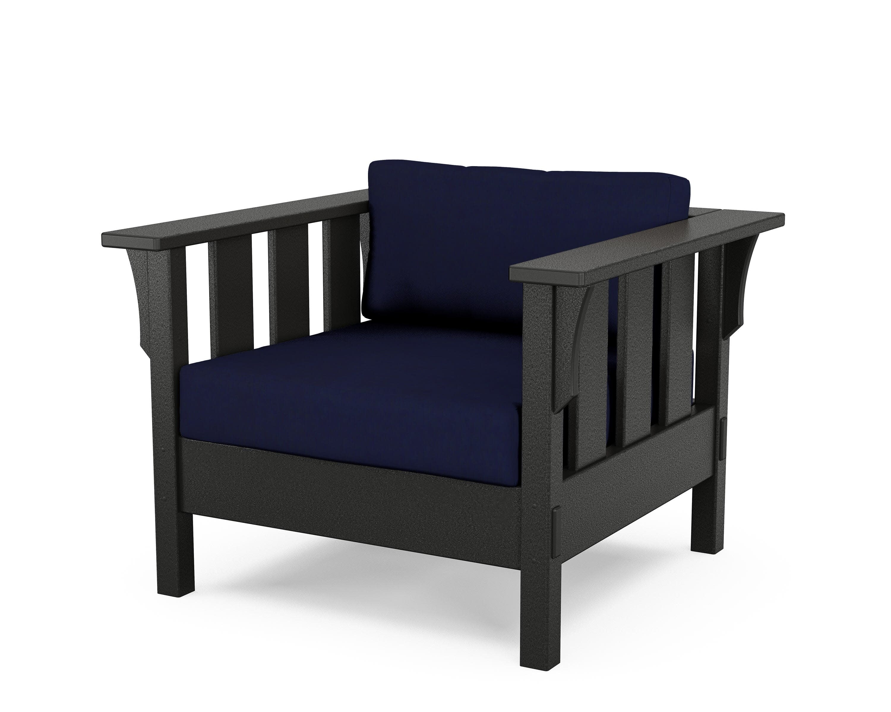 Acadia Deep Seating Chair in Black / Navy