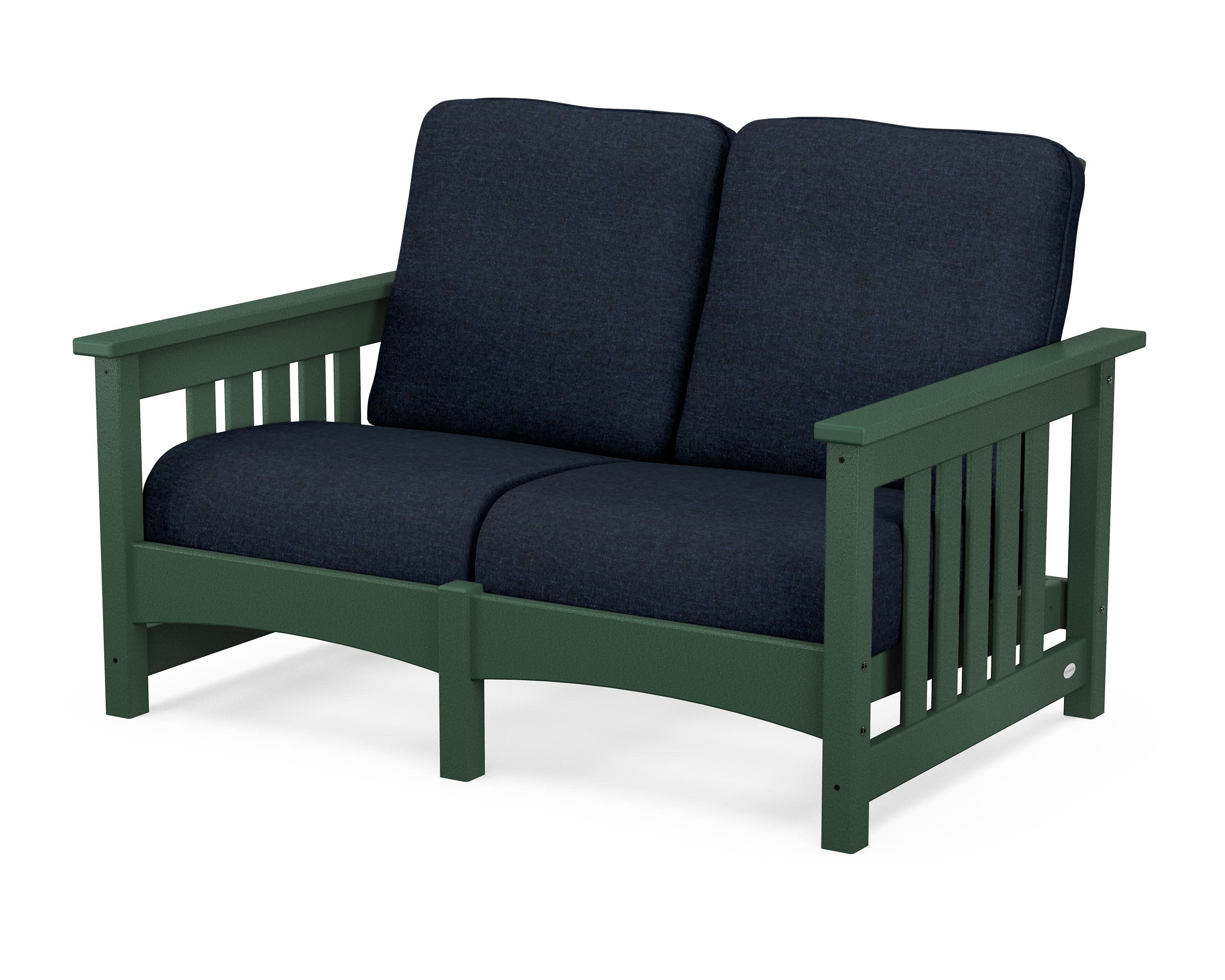 Club Mission Loveseat in Green / Marine Indigo