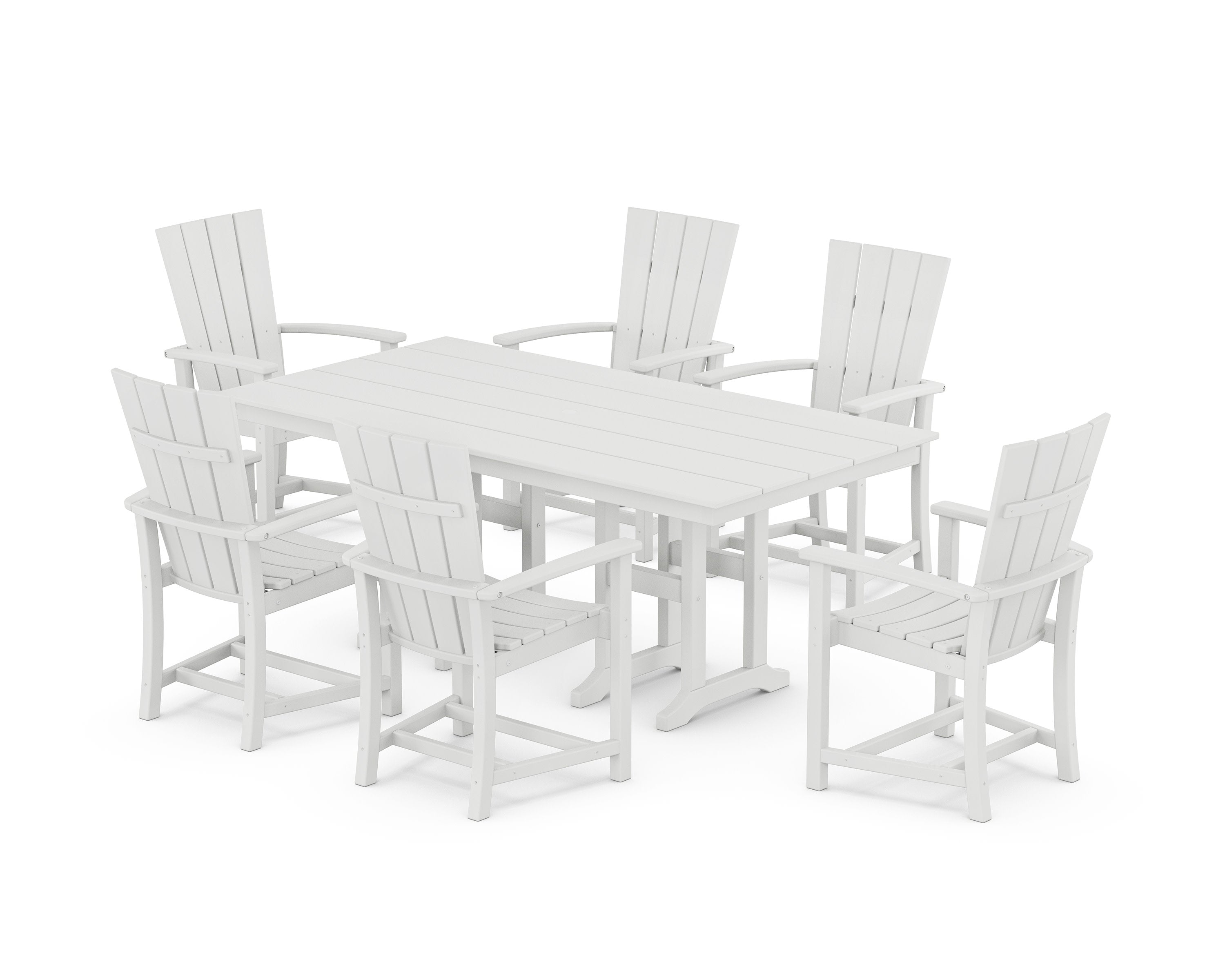 Quattro 7-Piece Farmhouse Dining Set in White