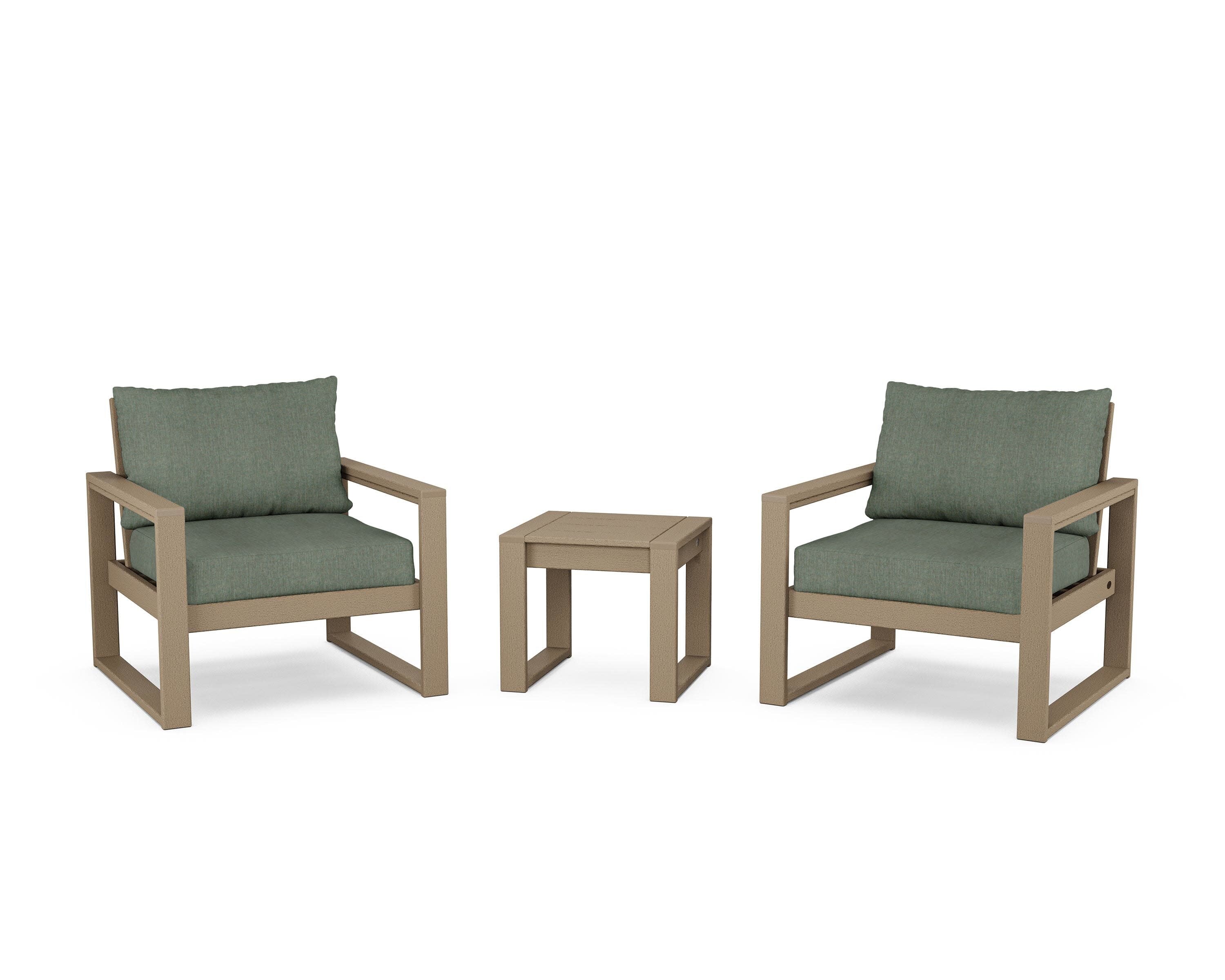 EDGE Sectional 3-Piece Deep Seating Set in Vintage Sahara / Cast Sage