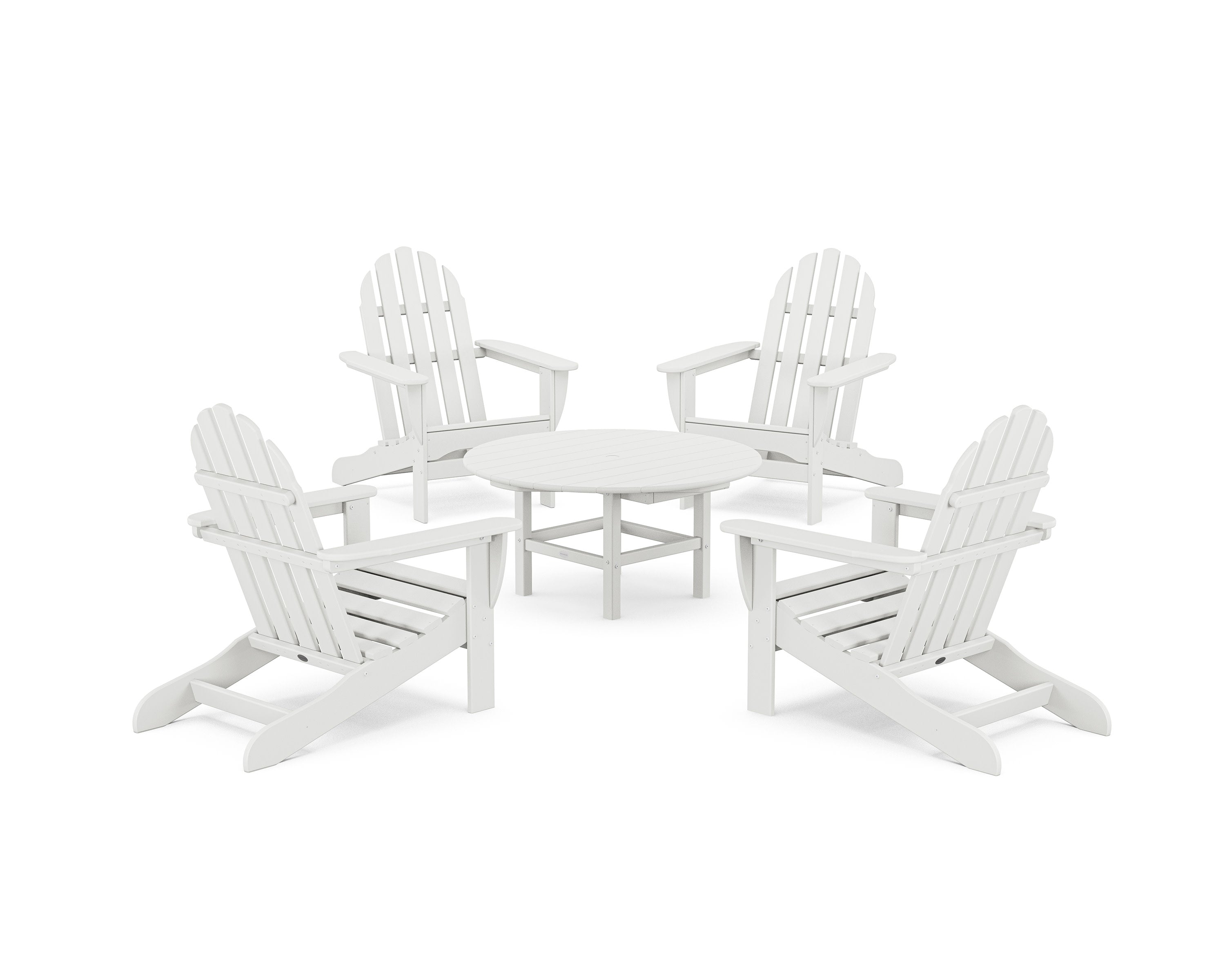 Classic Adirondack 5-Piece Conversation Set in White