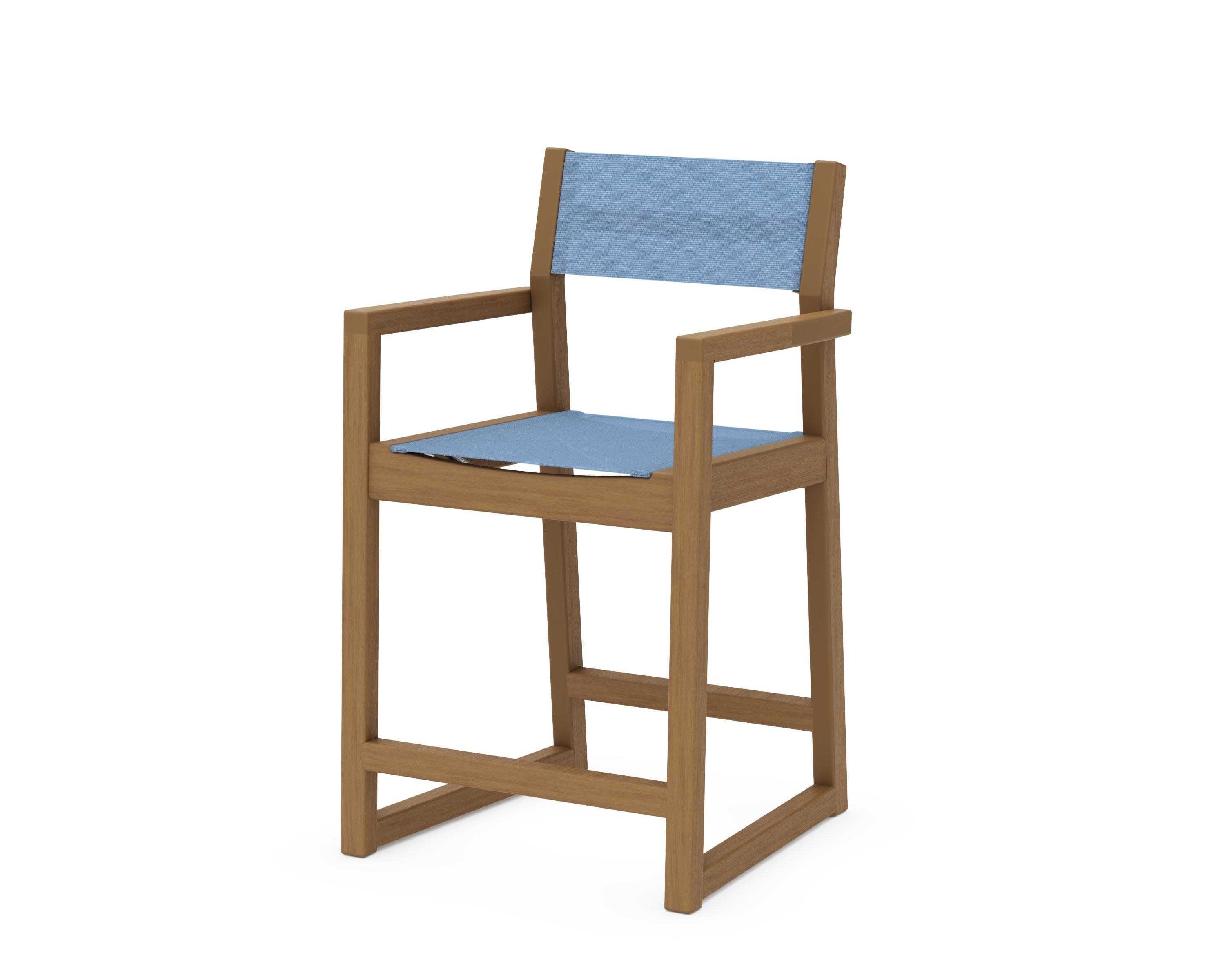 EDGE Sling Counter Arm Chair in Natural / Poolside Sling