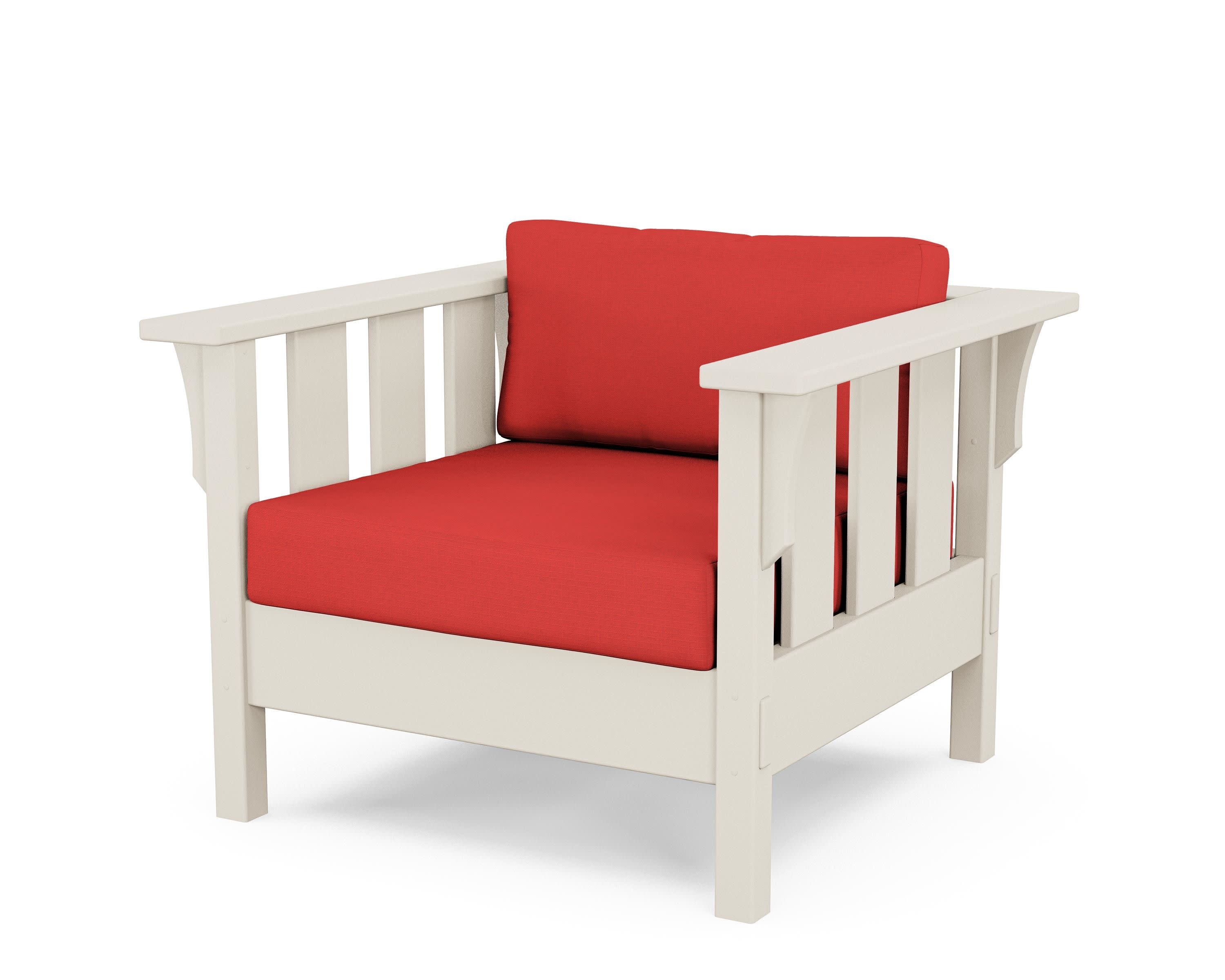 Acadia Deep Seating Chair in Sand / Crimson Linen