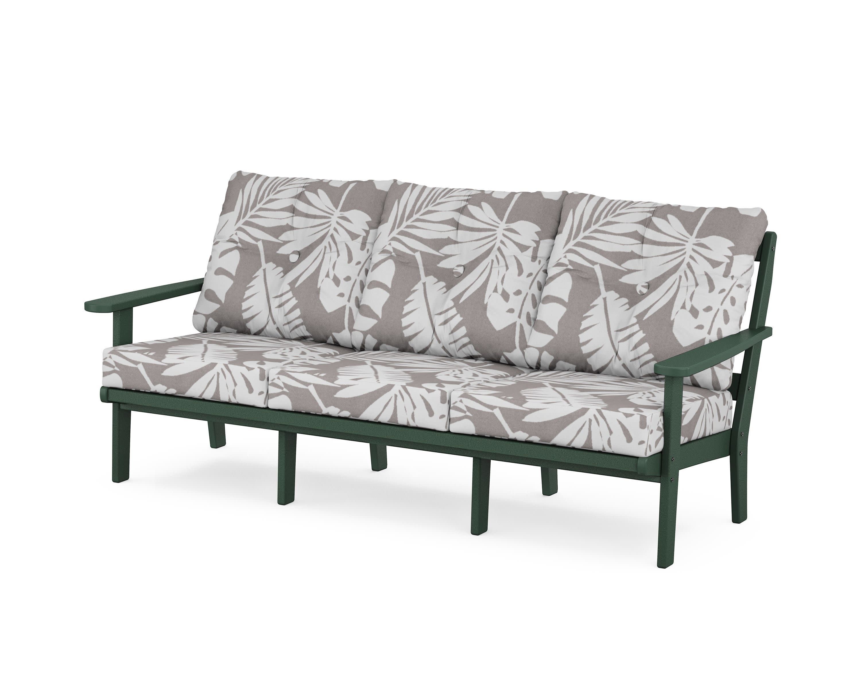 Mission Deep Seating Sofa in Green / Leaf Grey Mist