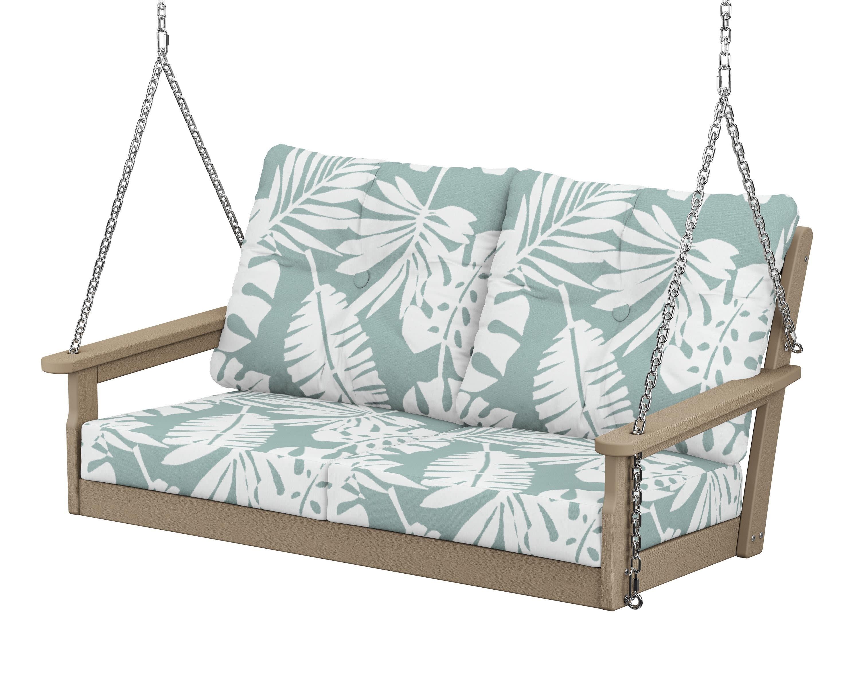 Vineyard Deep Seating Swing in Vintage Sahara / Leaf Glacier Spa