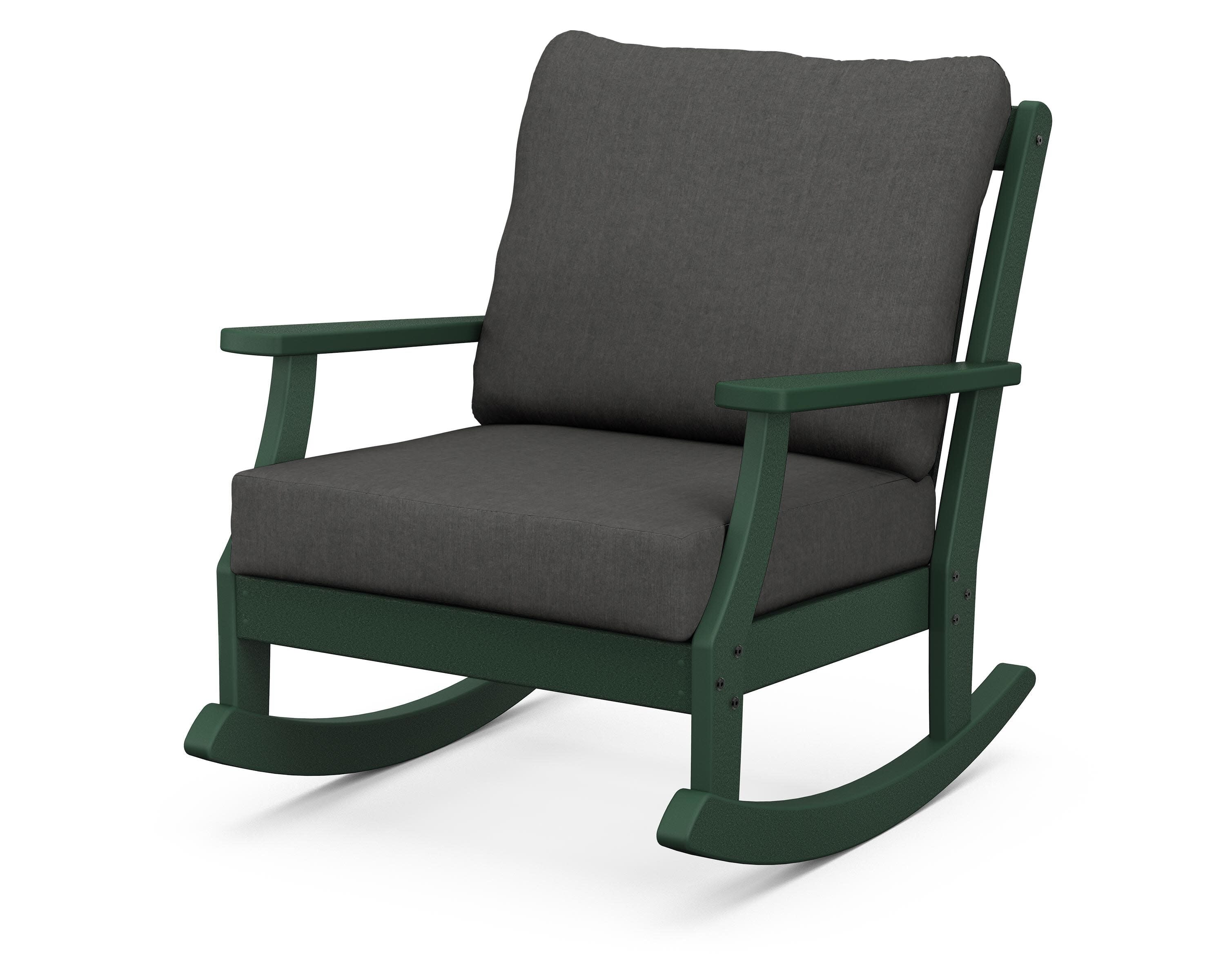 Braxton Deep Seating Rocking Chair in Green / Spectrum Carbon