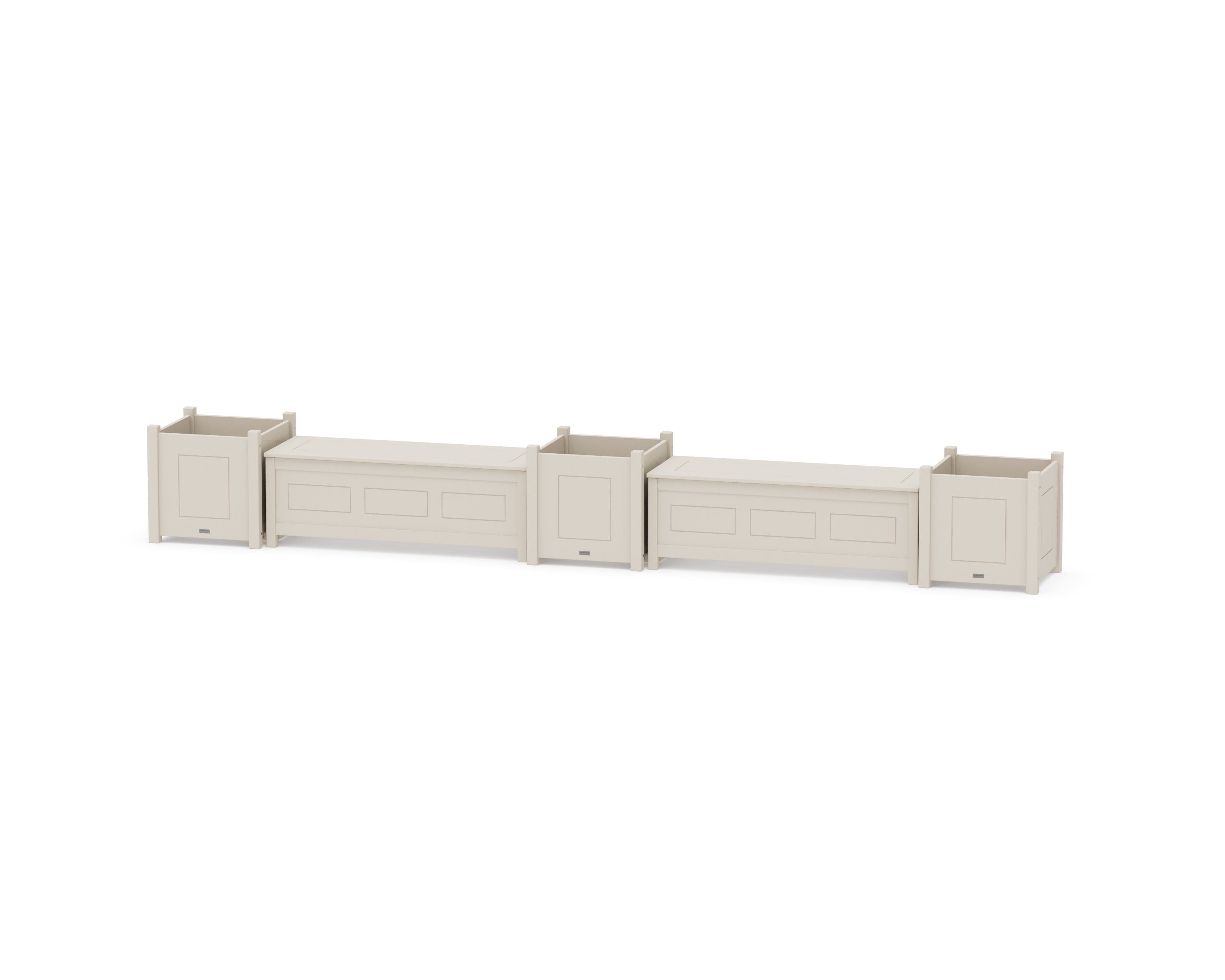 48" Country Living Straight Double Planter Storage Bench Set- Large in Sand