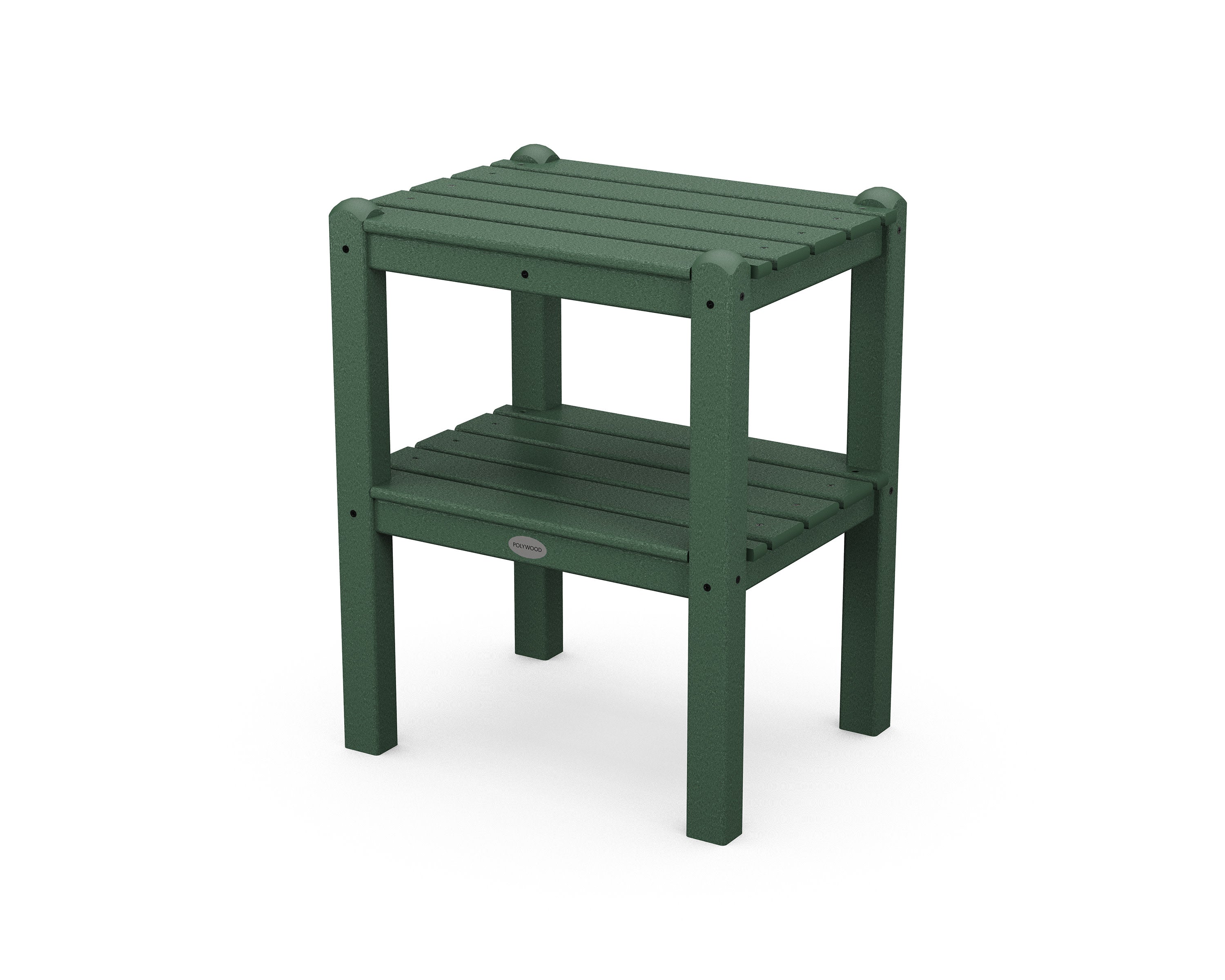 Two Shelf Side Table in Green