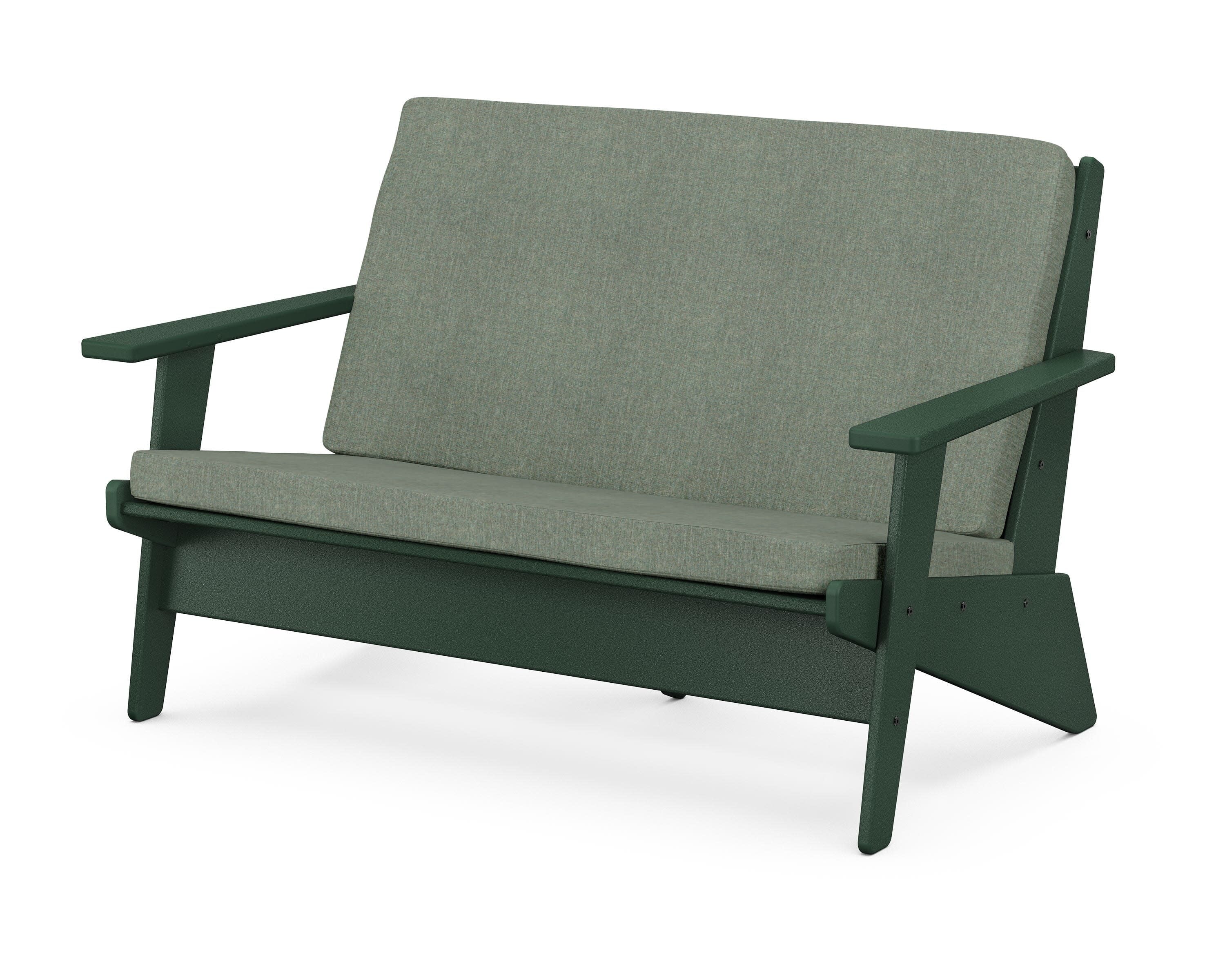 Riviera Modern Lounge Loveseat in Green / Cast Sage