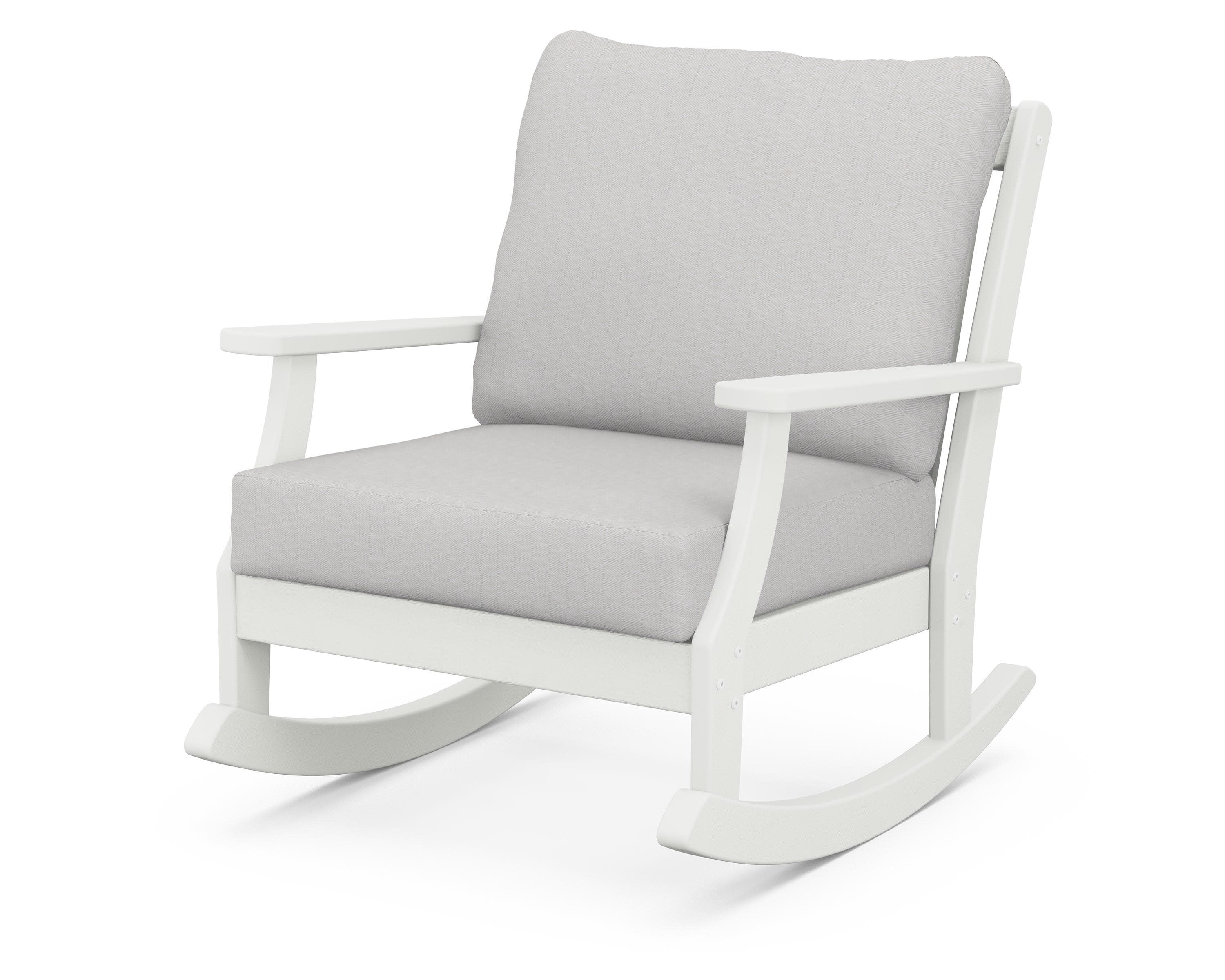 Braxton Deep Seating Rocking Chair in Vintage White / Diamond in the Rough