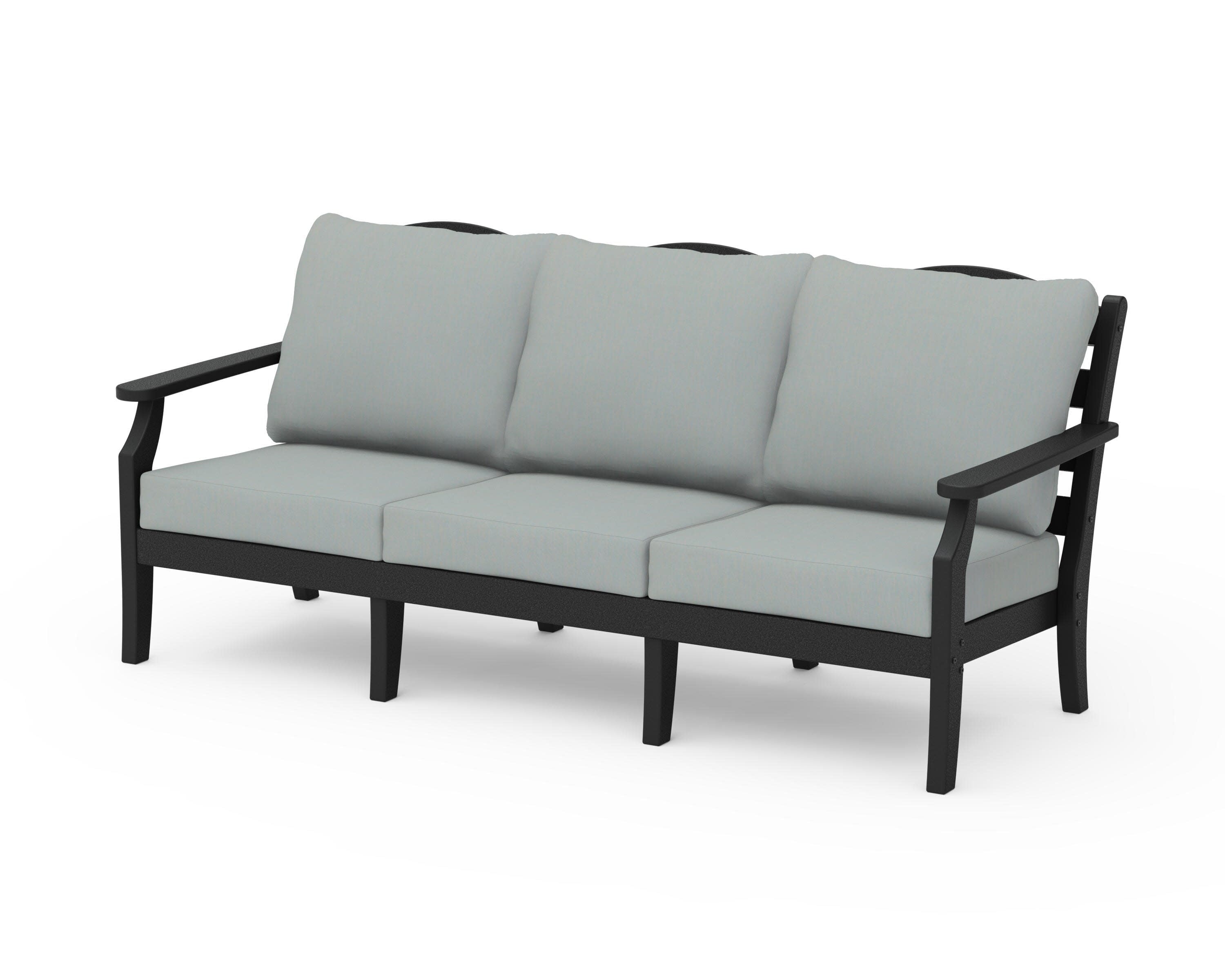 Savannah Deep Seating Sofa in Black / Spa