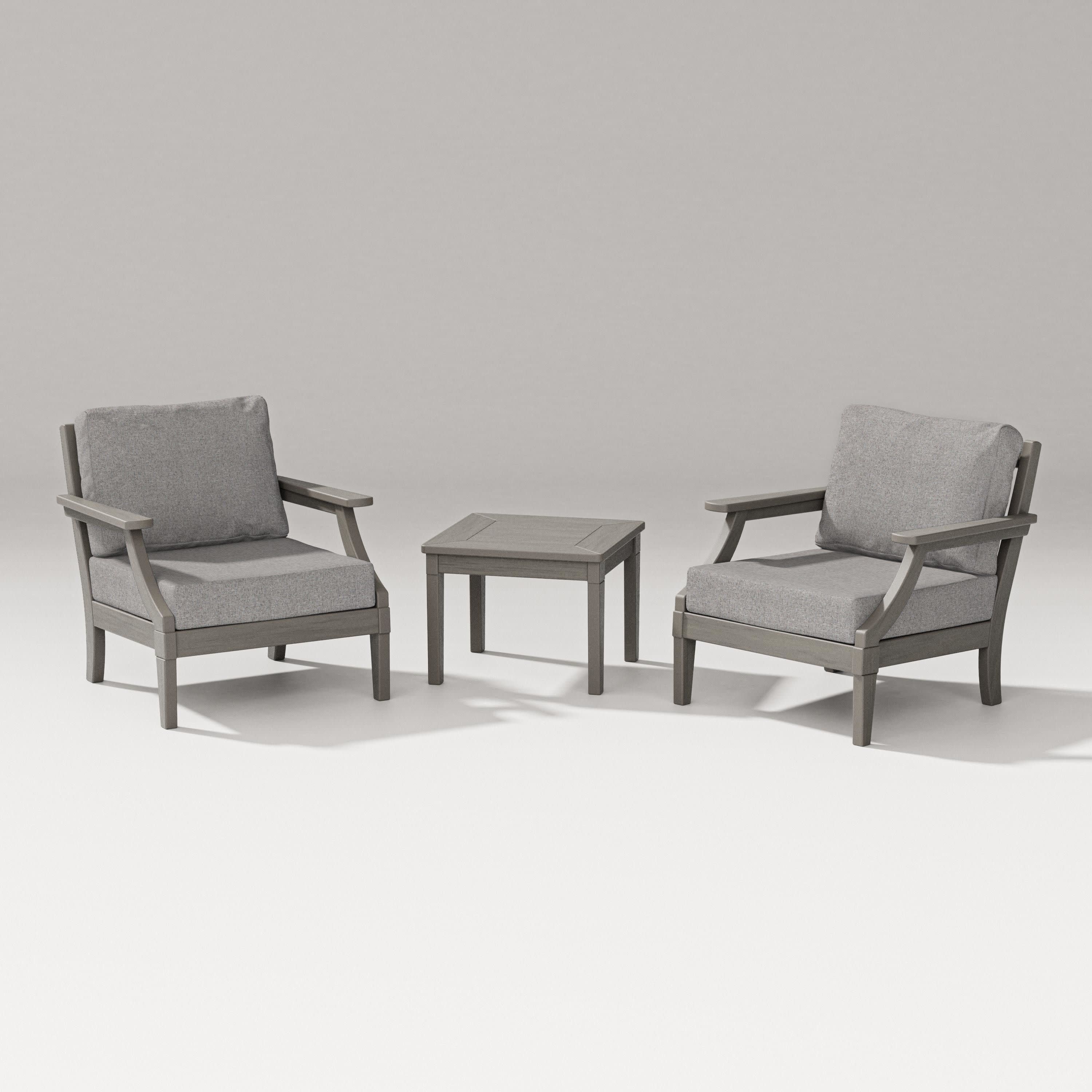 Estate 3-Piece Lounge Chair Set in Driftwood / Grey Mist