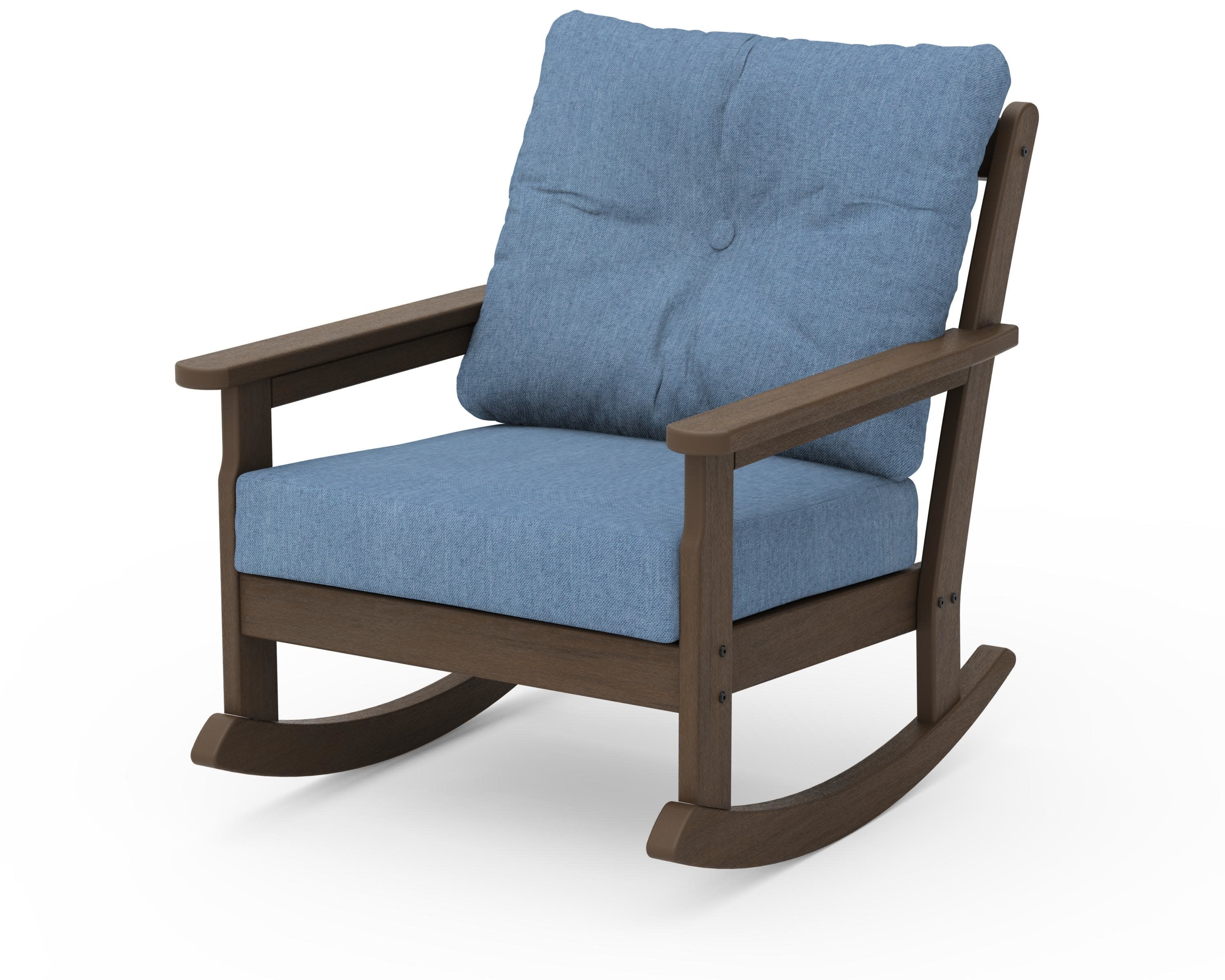 Vineyard Deep Seating Rocking Chair in Kona / Sky Blue