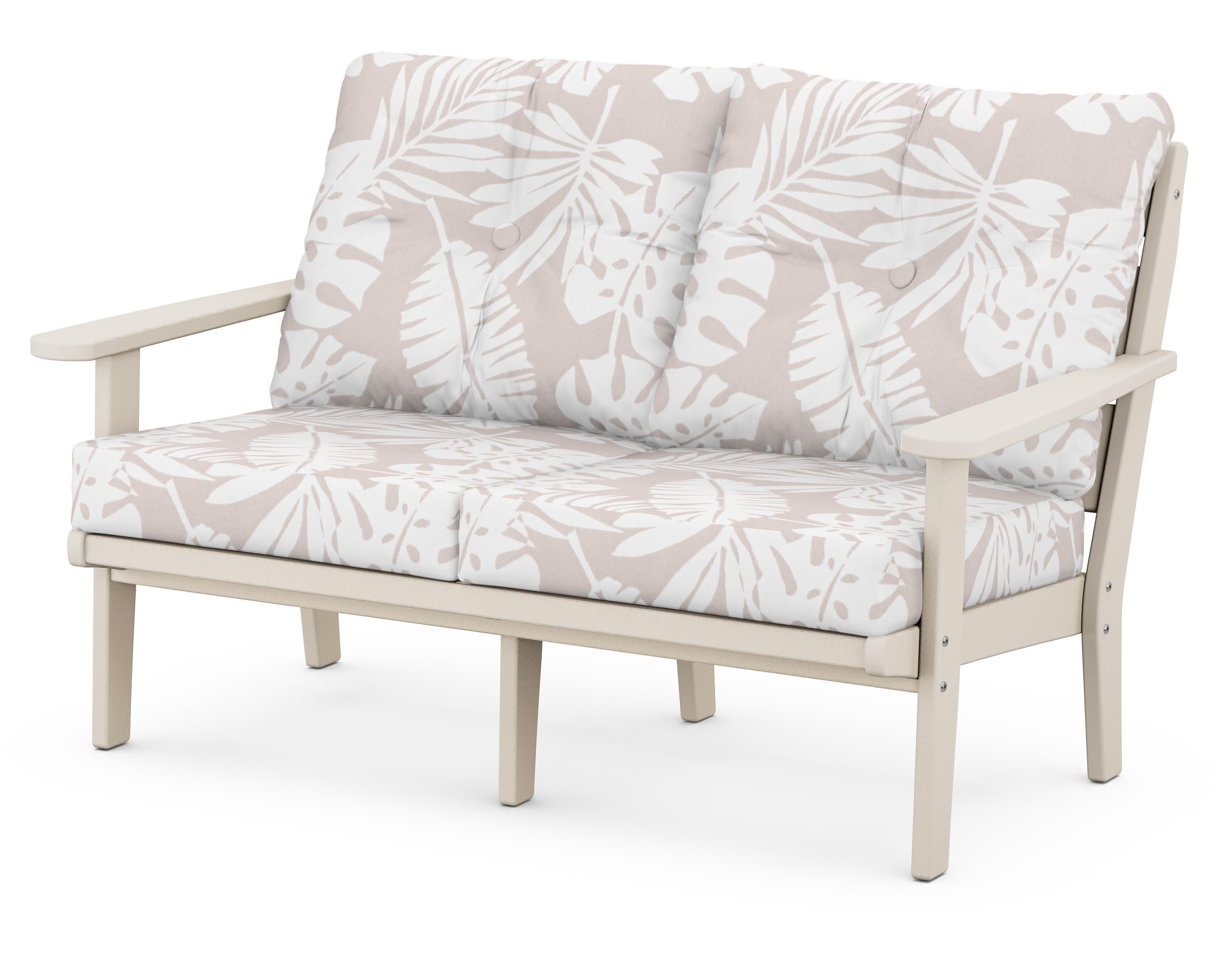Lakeside Deep Seating Loveseat in Sand / Leaf Dune Burlap